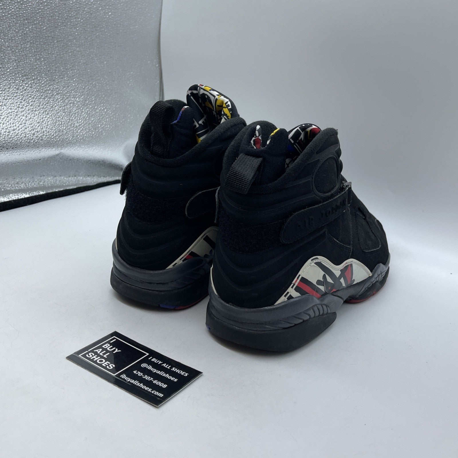 Size 13 - Air Jordan 8 Retro 2007 Playoff Black White Red Suede (305381-061)