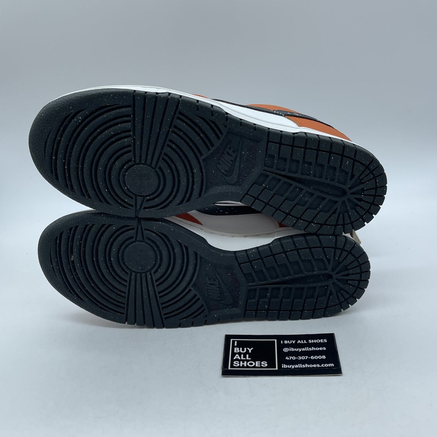 Size 7.5 - Nike Dunk Low Starry Swoosh Orange Black Leather (FV6909-800)