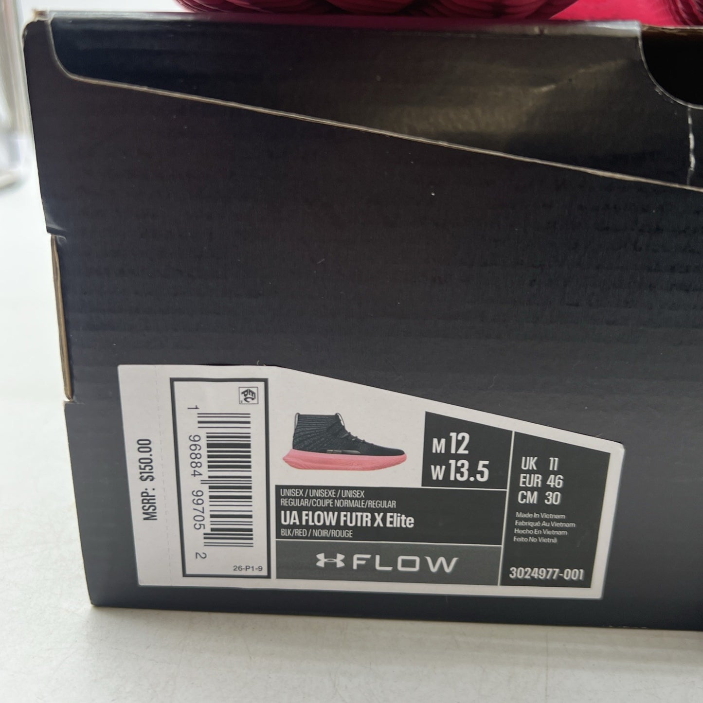 Size 12 - Under Armour Flow FUTR X Elite Black Beta (3024977-001)