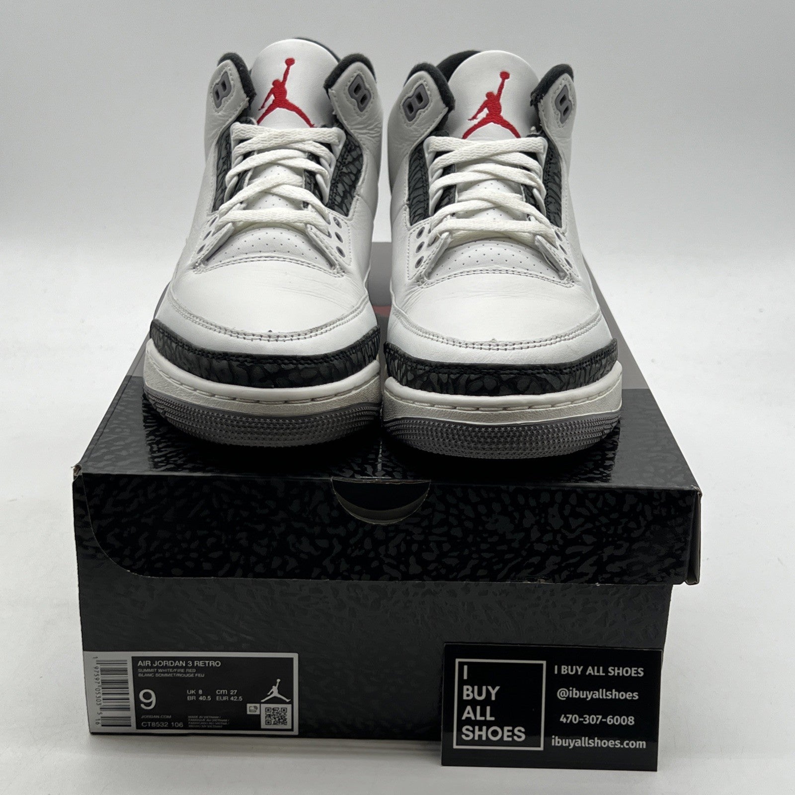 Size 9 - Air Jordan 3 Retro Cement Grey (CT8532-106)