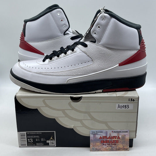 Size 13 - Jordan 2 Retro Mid Chicago Red Black White Leather (DX2454-106)