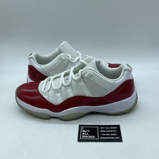 Size 9.5 - Air Jordan 11 Retro 2016 Low Cherry Red White Leather (528895-102)