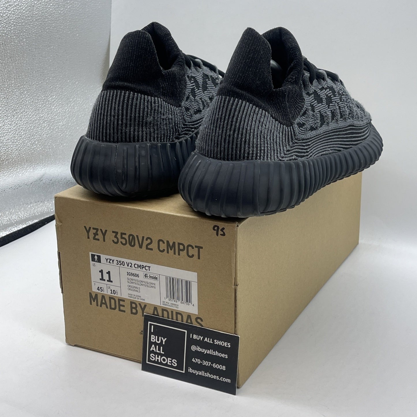 Size 11 - adidas Yeezy Boost 350 V2 CMPCT Slate Onyx grey Black Suede (IG9606)