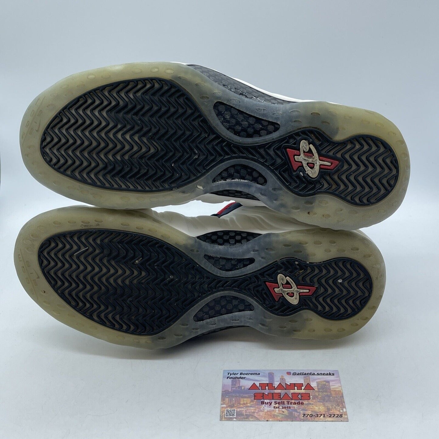 Size 10.5 - Nike Air Foamposite One PRM Olympic White Gold Blue (575420-400)