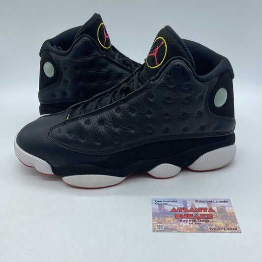 Size 9.5 - Jordan 13 Retro Playoff White Red Black Suede Leather (414571-062)