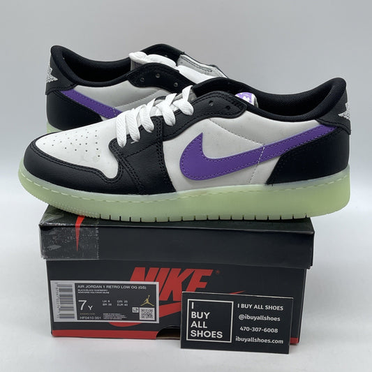 Size 7Y - Nike Air Jordan 1 Retro Low Black Raspberry Leather (HF0410-001)