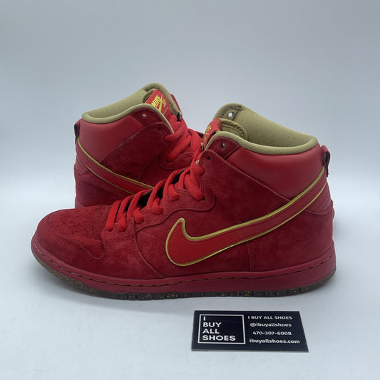 Size 9.5 - Nike Dunk Premium SB High CNY Red Suede (313171-667)
