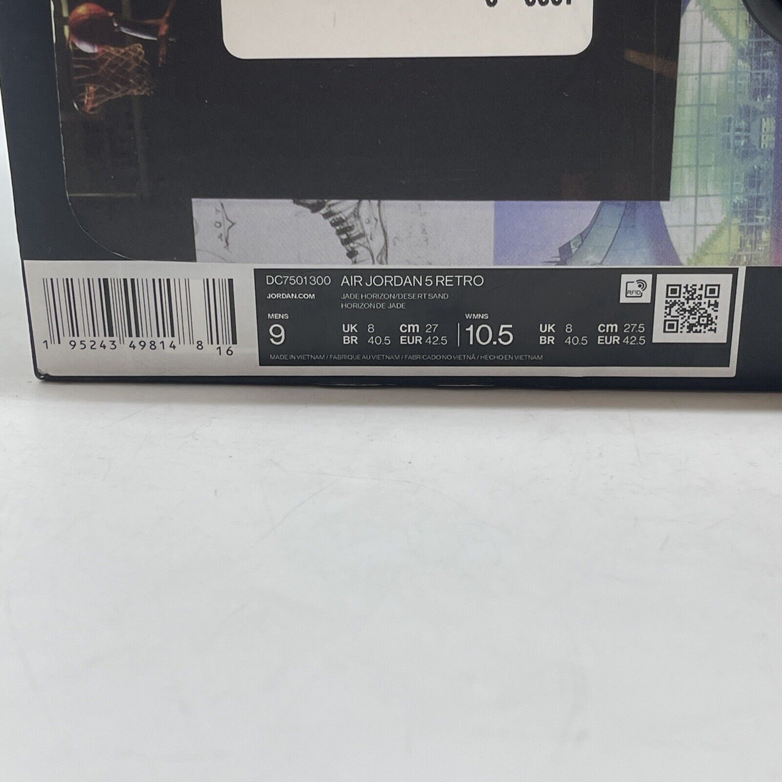 Size 9 - Jordan 5 JADE HORIZON Green White Black Suede (DC7501-300)