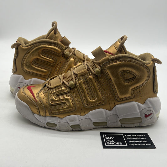 Size 9 - Nike Supreme x Air More Uptempo Metallic Gold (902290-700)