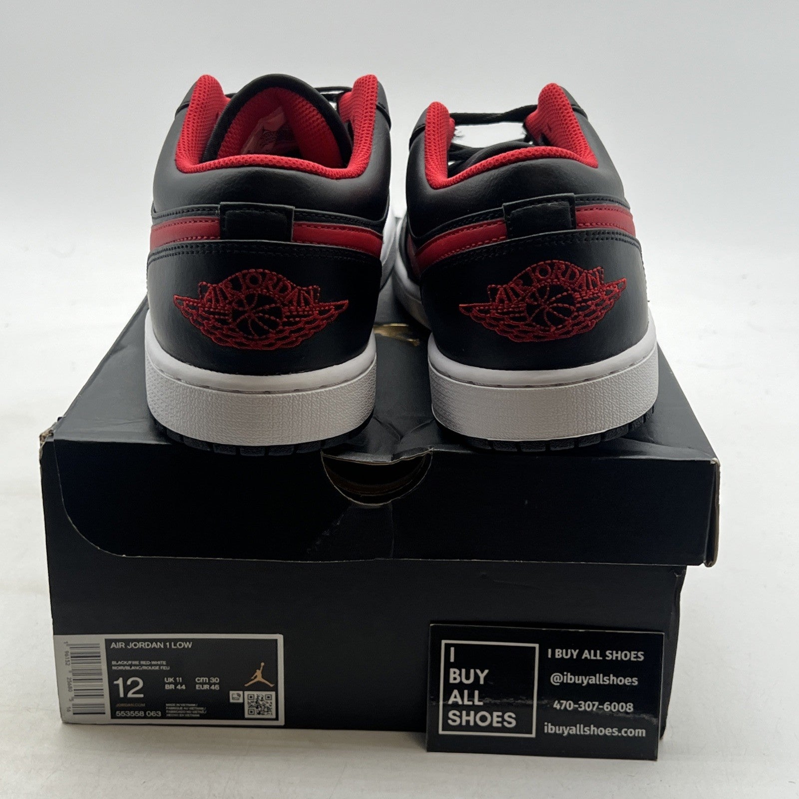 Size 12 - Air Jordan 1 Low White Toe 2022 (553558-063)