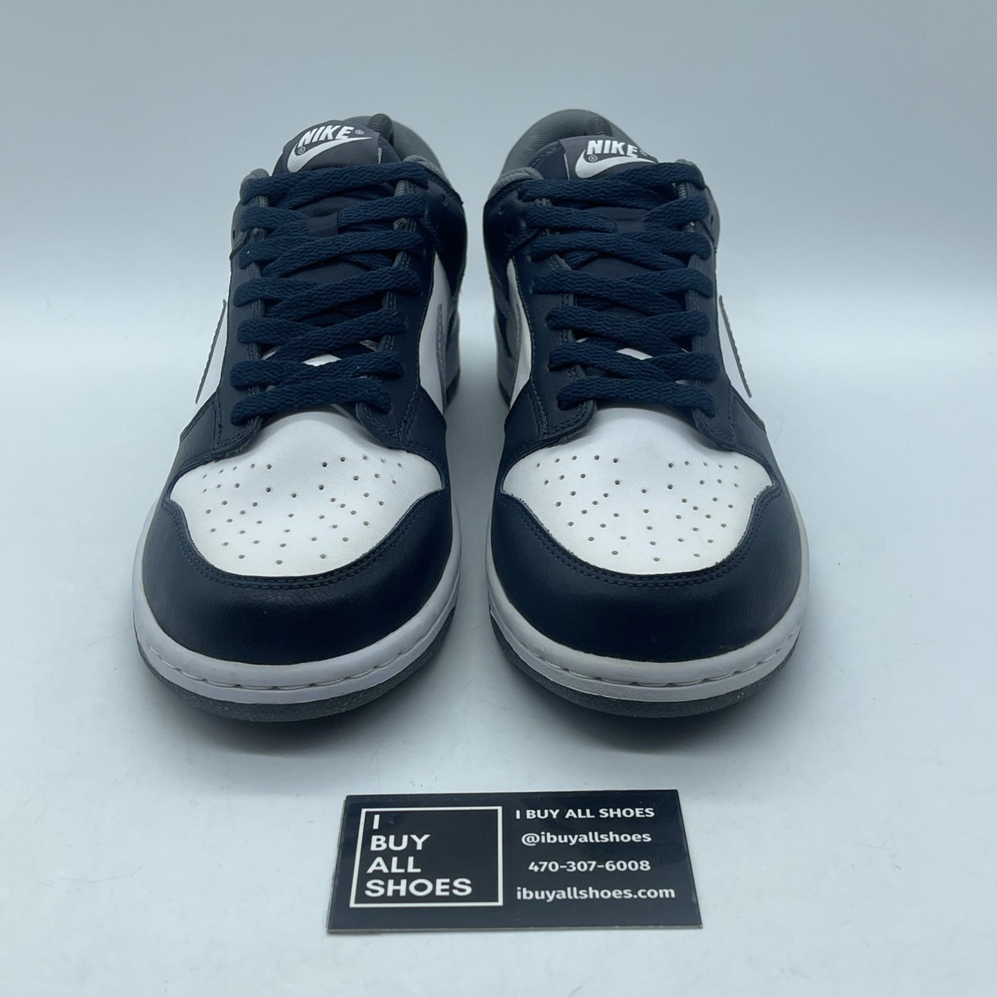Size 9 - Nike Dunk Low Wolf Grey Light Obsidian Georgetown Youth W (318019-112)