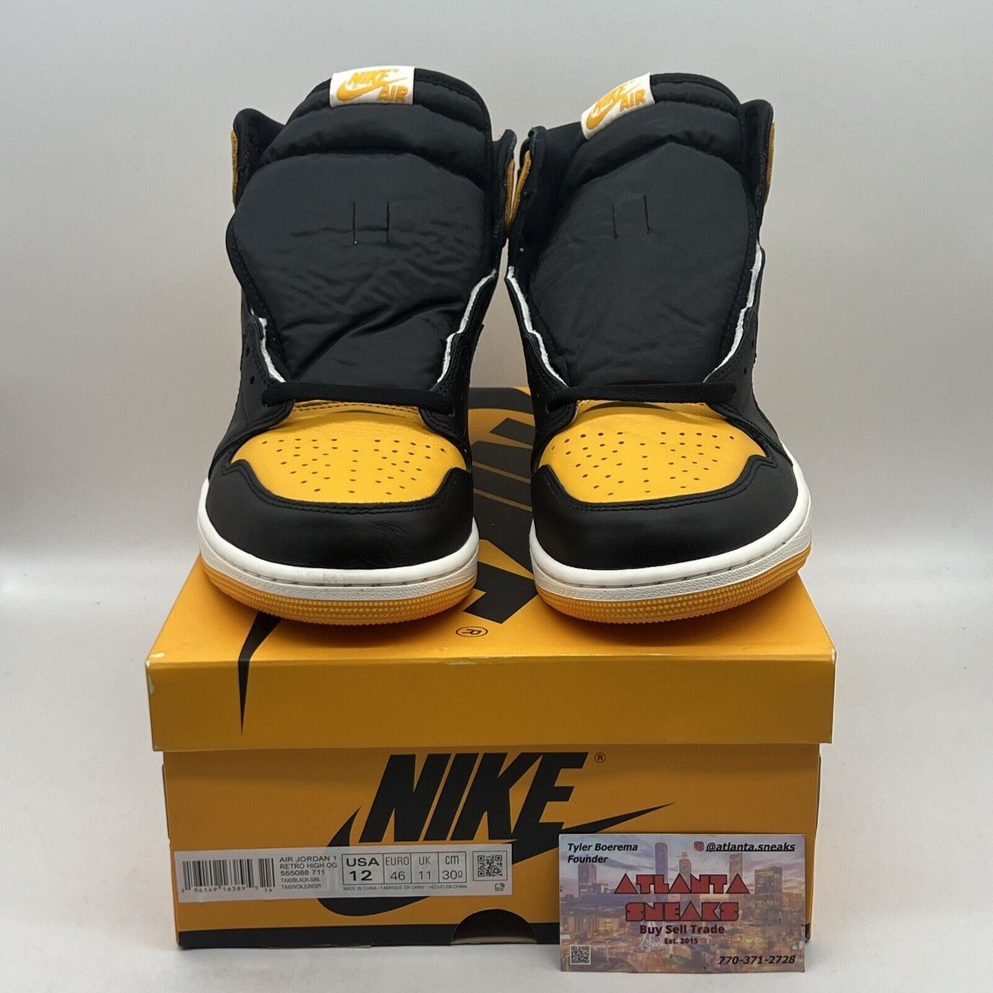 Size 12 - Jordan 1 Retro OG High Yellow Toe Brand New Og All