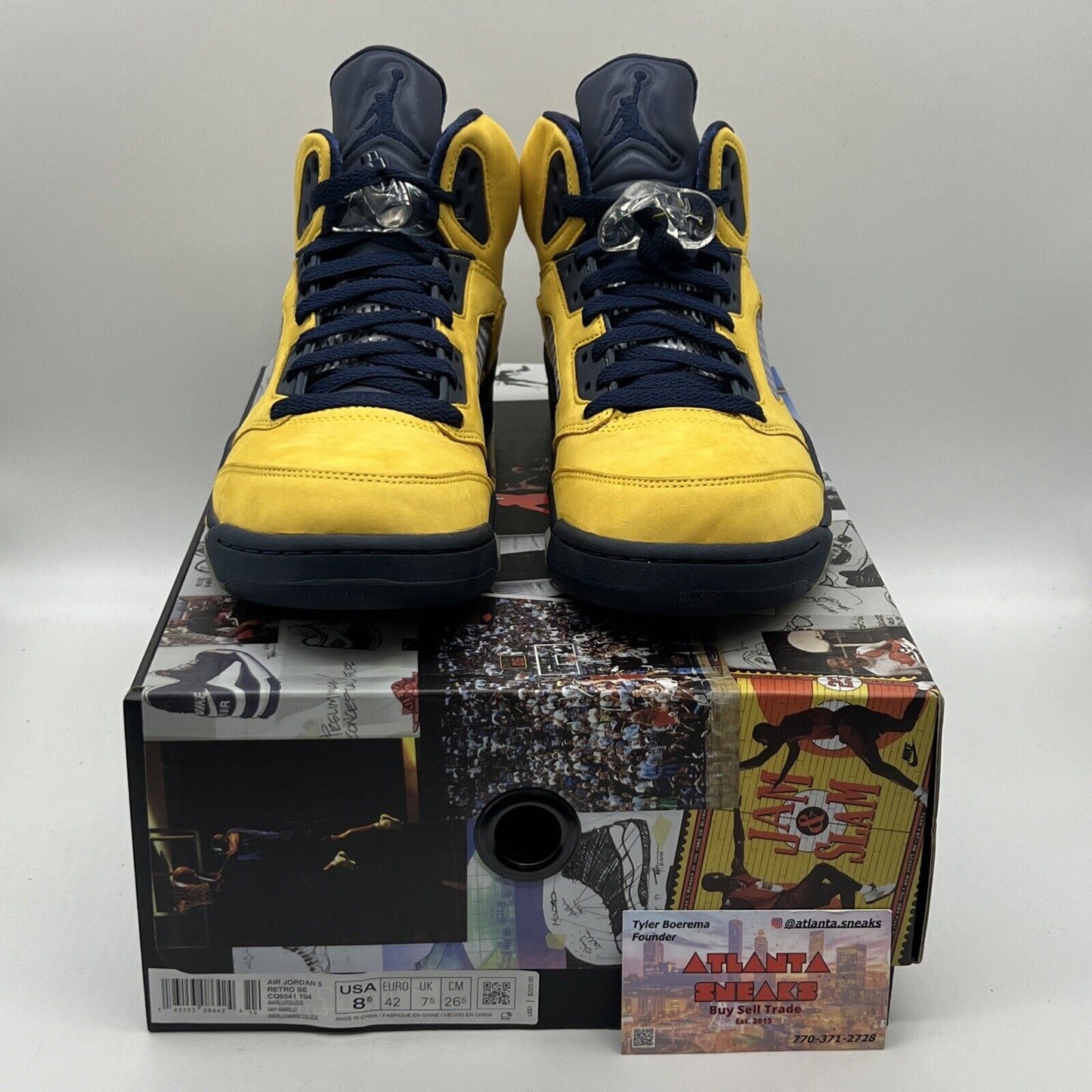 Size 8.5 - Air Jordan 5 Retro SP Michigan Brand New Og All Yellow Navy Black DS