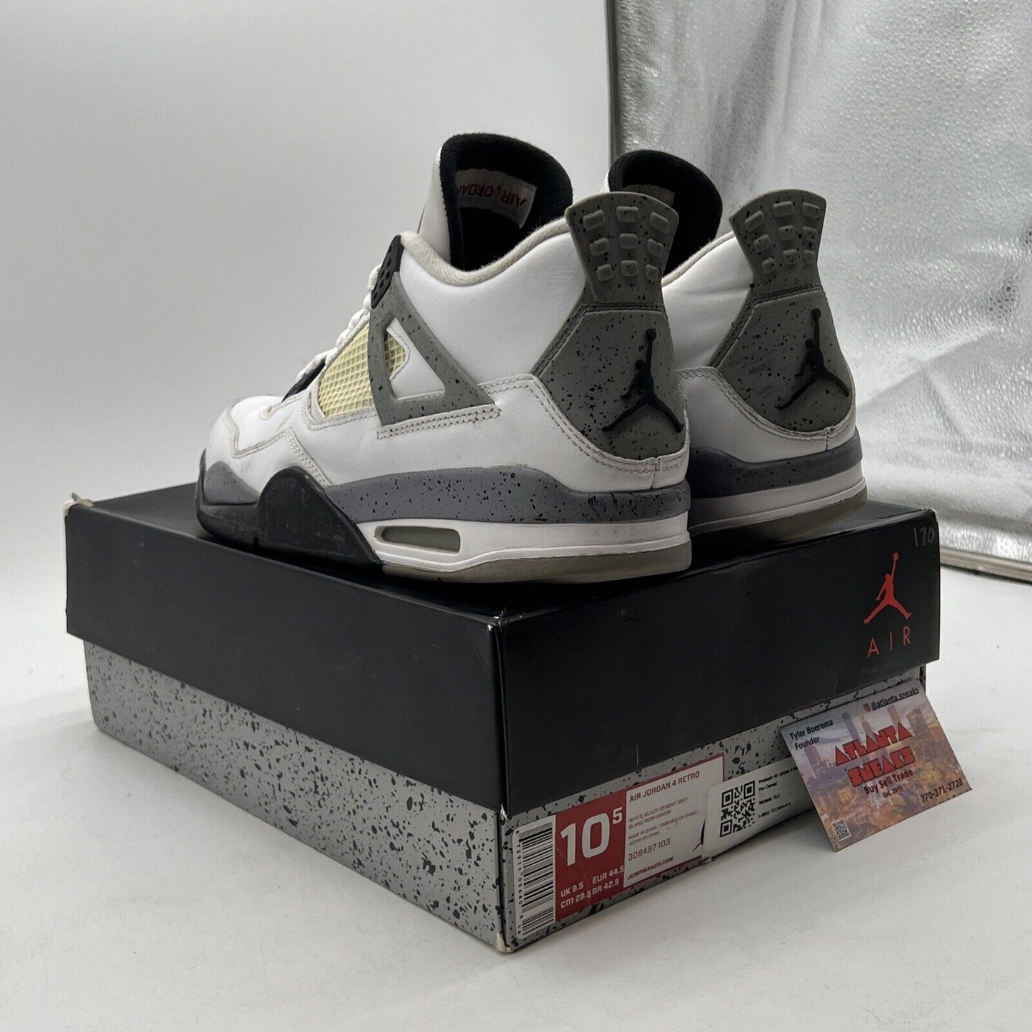 Size 10.5 - Air Jordan 4 Retro Cement 2012 (308497-103)