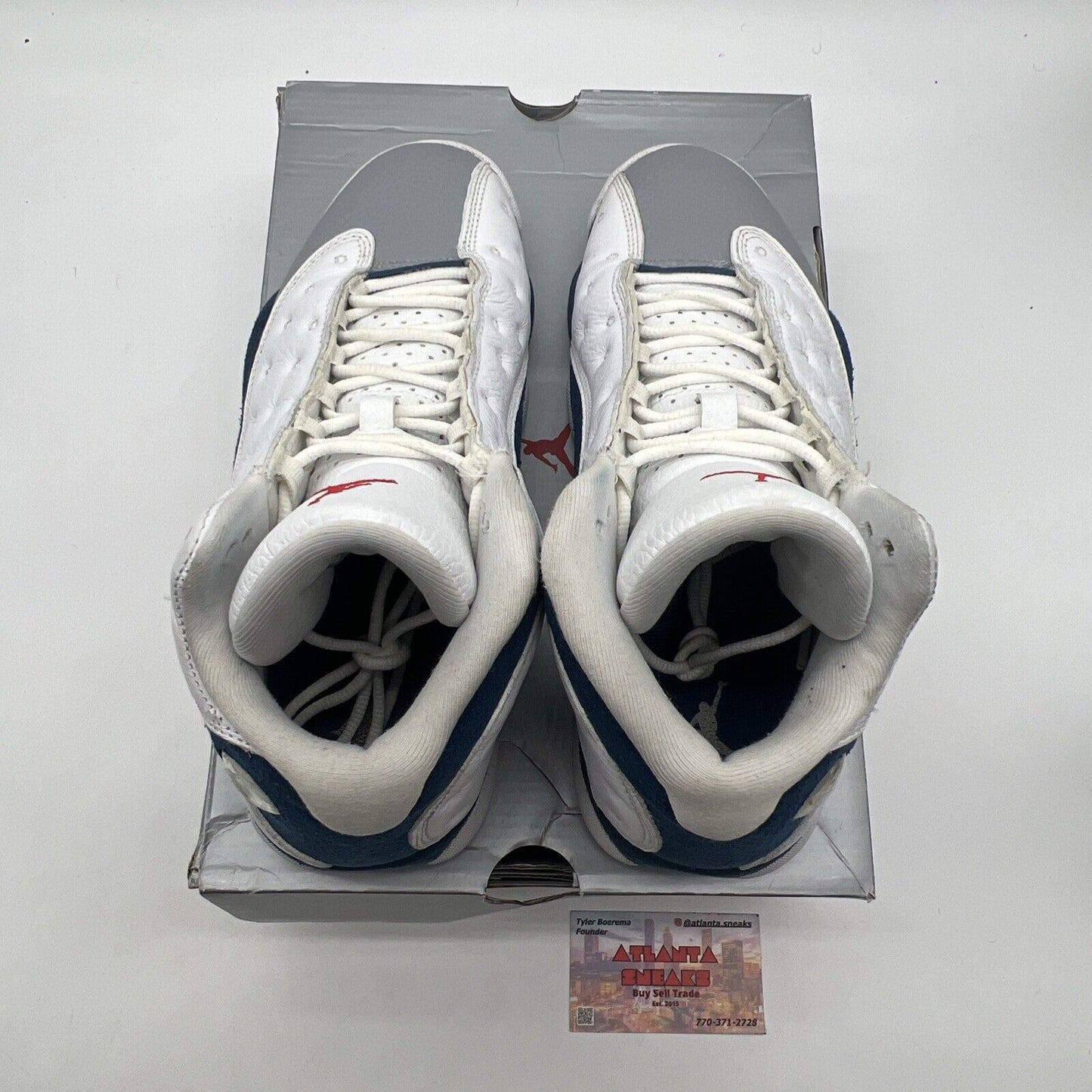 Size 8 - Jordan 13 Retro Mid French Blue White Grey Leather Suede (414571-164)