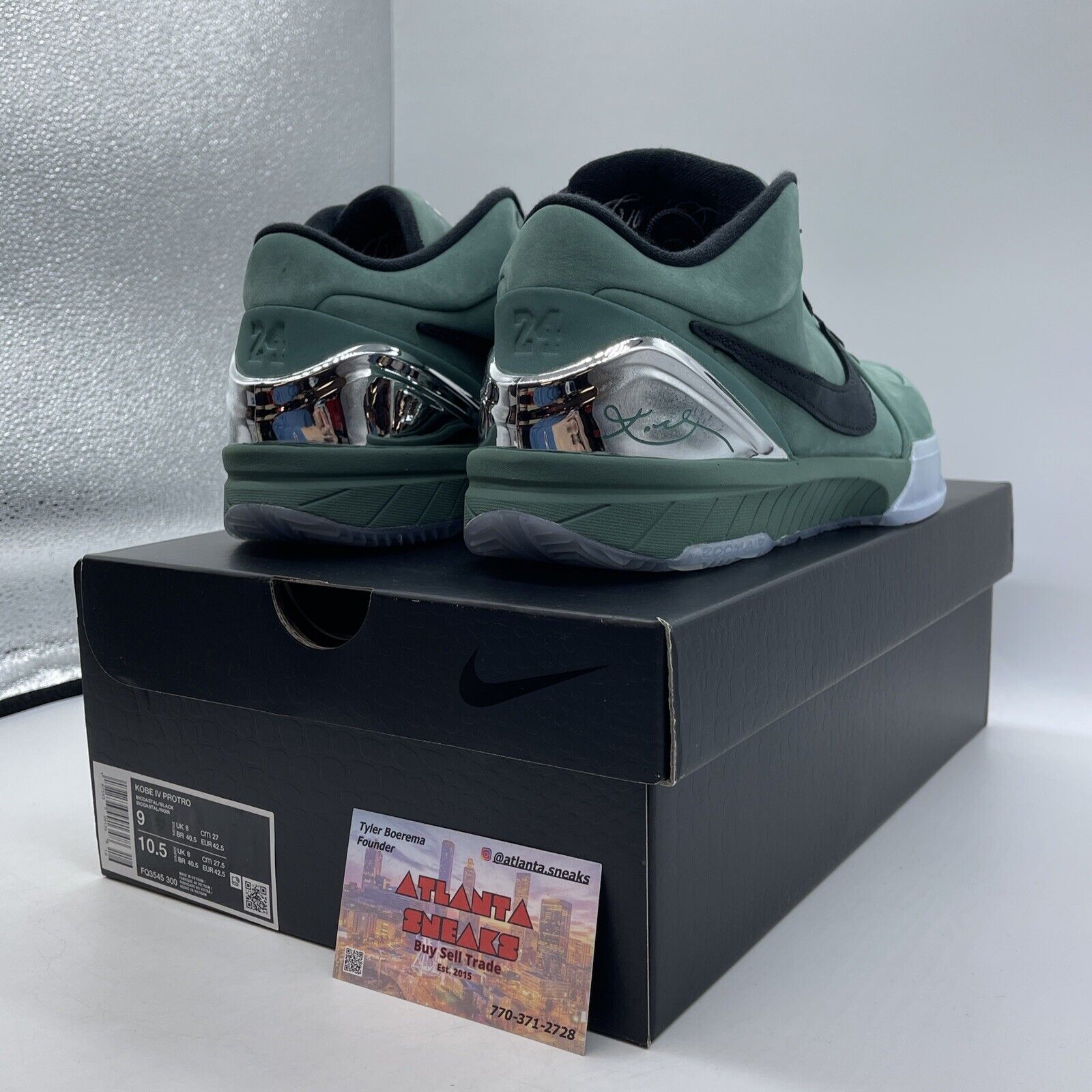 Size 9 - Nike Zoom Kobe 4 Protro Girl Dad Black Silver Suede (FQ3545-300)