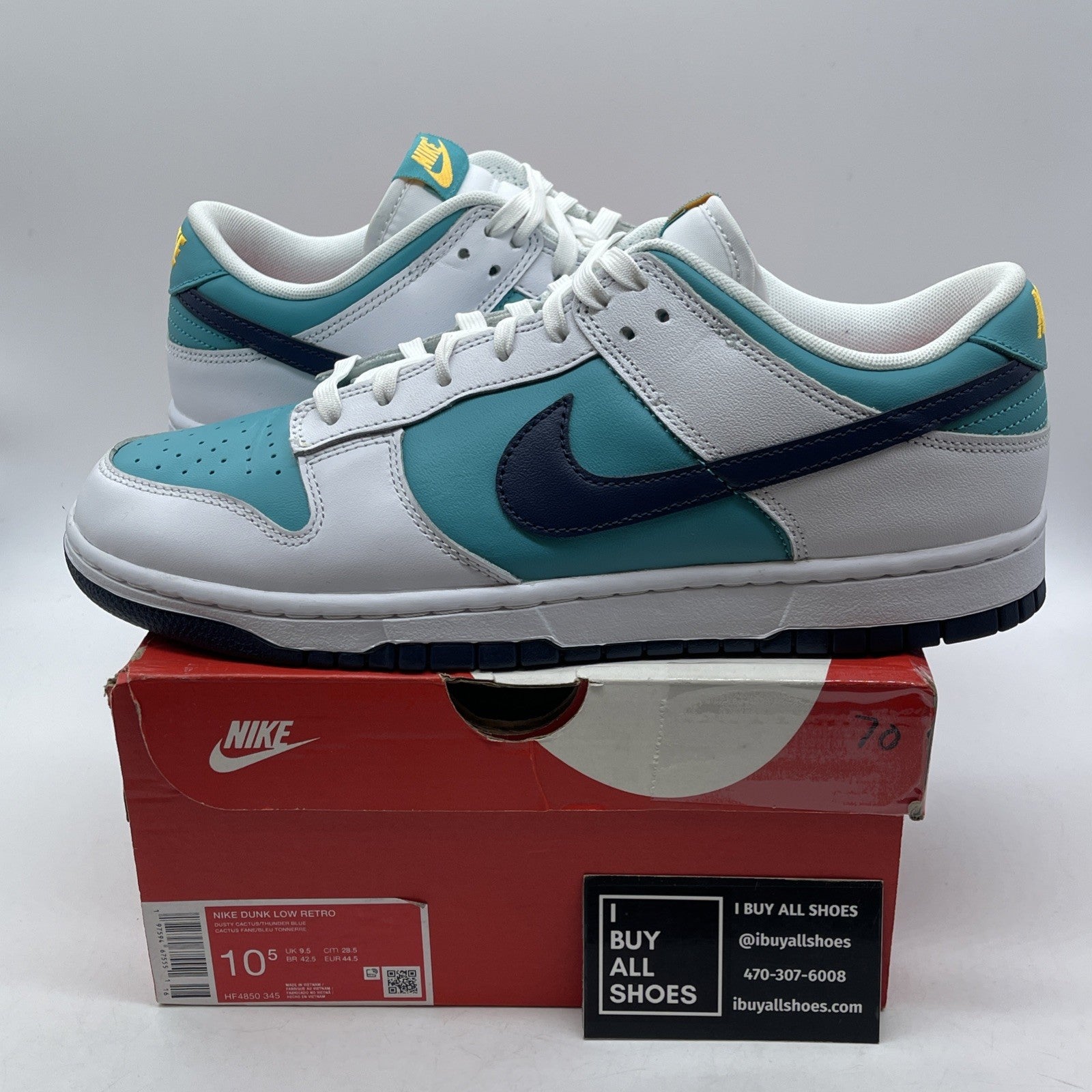 Size 10.5 - Nike Dunk Low Dusty Cactus Thunder Blue Leather (HF4850-345)