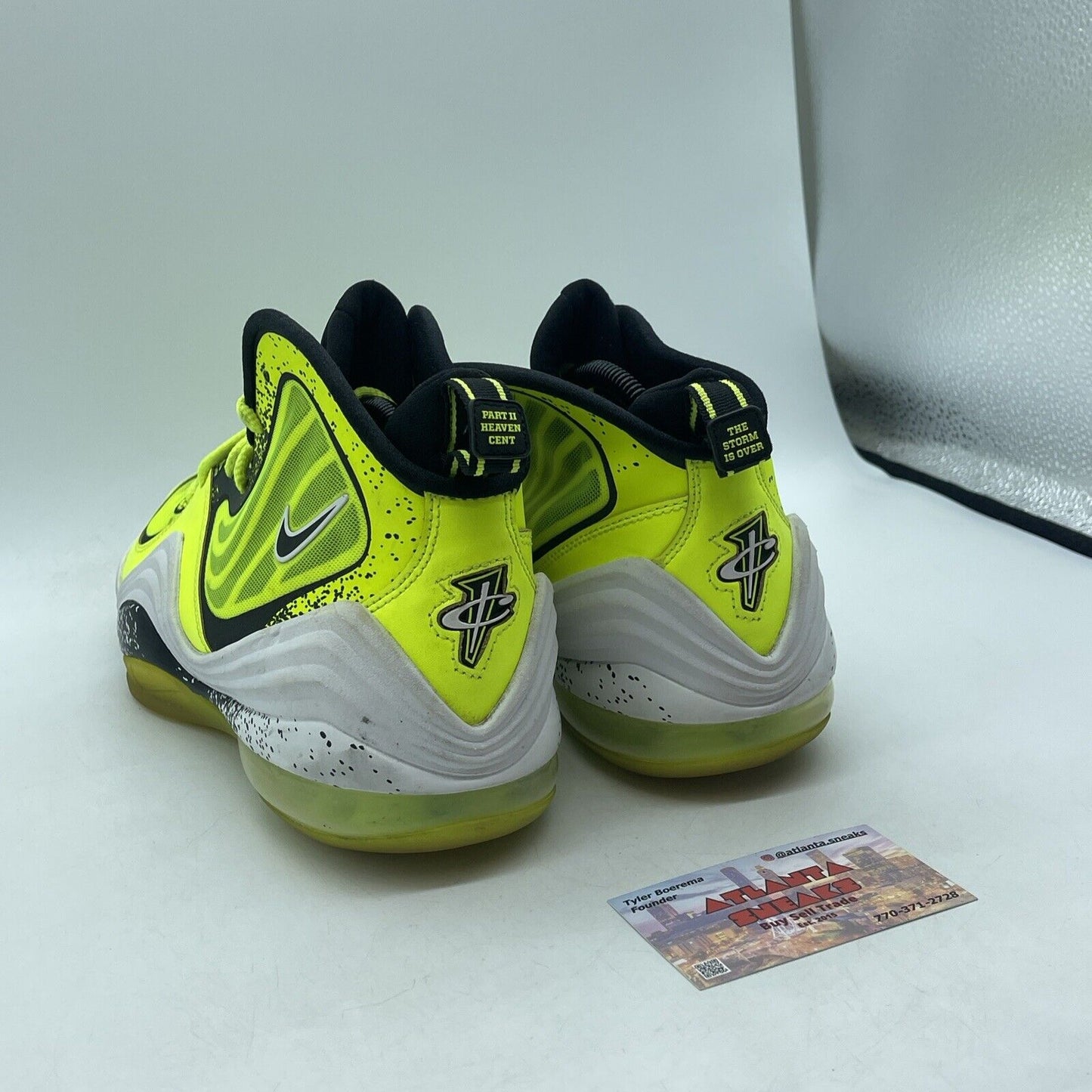 Size 10 - Nike Air Penny 5 Highlighter Black White (628568-701)