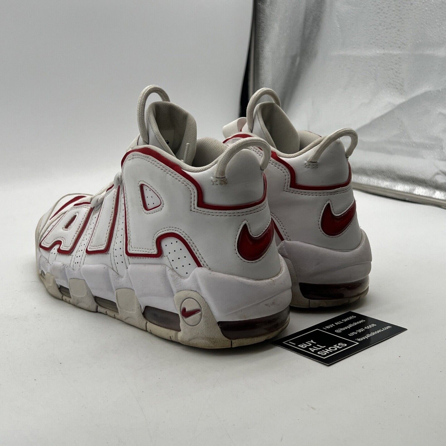 Size 9.5 - Nike Air More Uptempo White Varsity Red 2018 (921948-102)