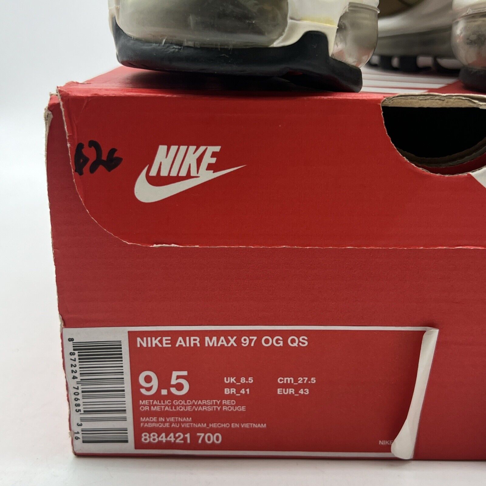 Size 9.5 - Nike Air Max 97 OG QS Metallic Gold (884421-700)