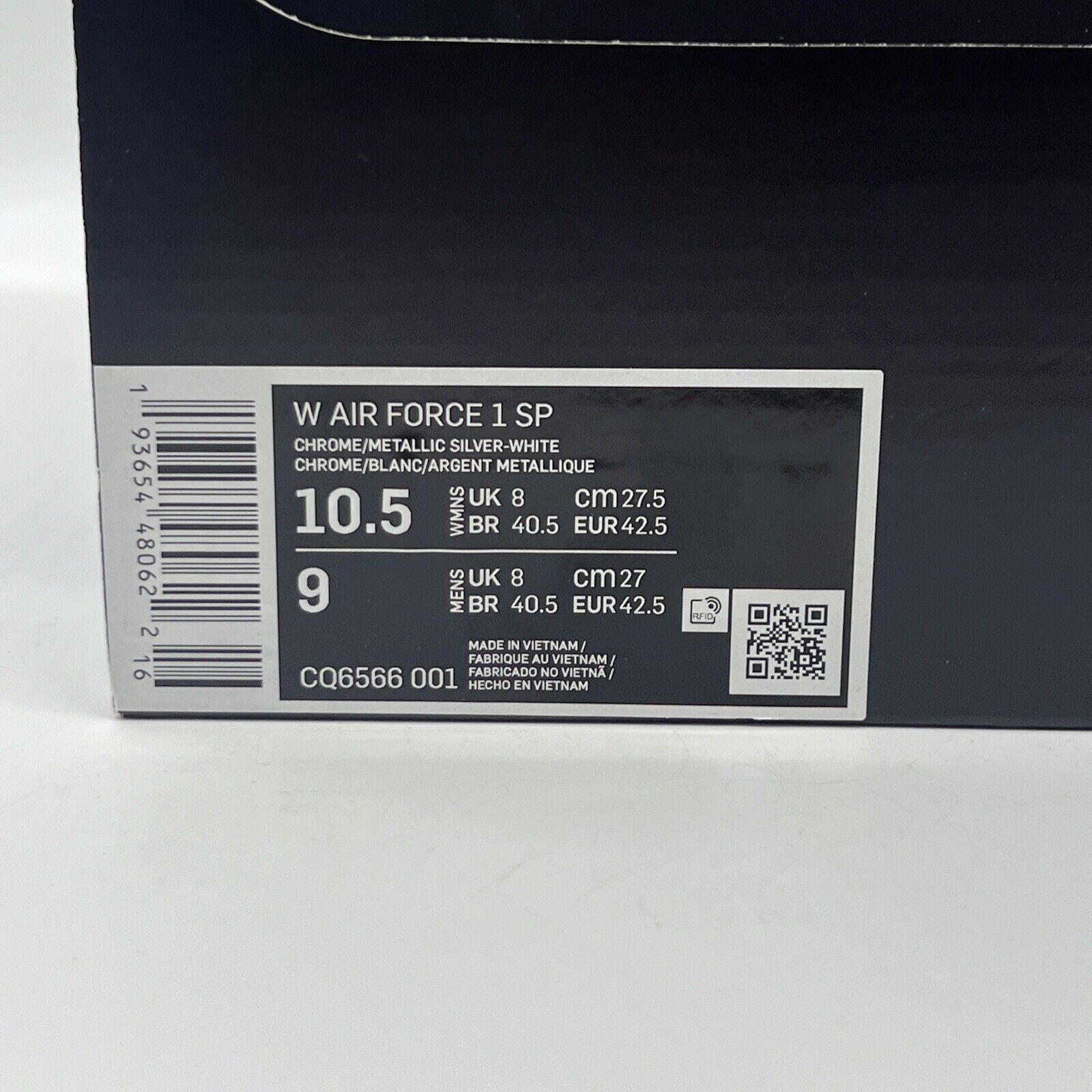 Size 10.5 - Nike Air Force 1 SP Liquid Metal - Chrome W Brand New Og All Silver