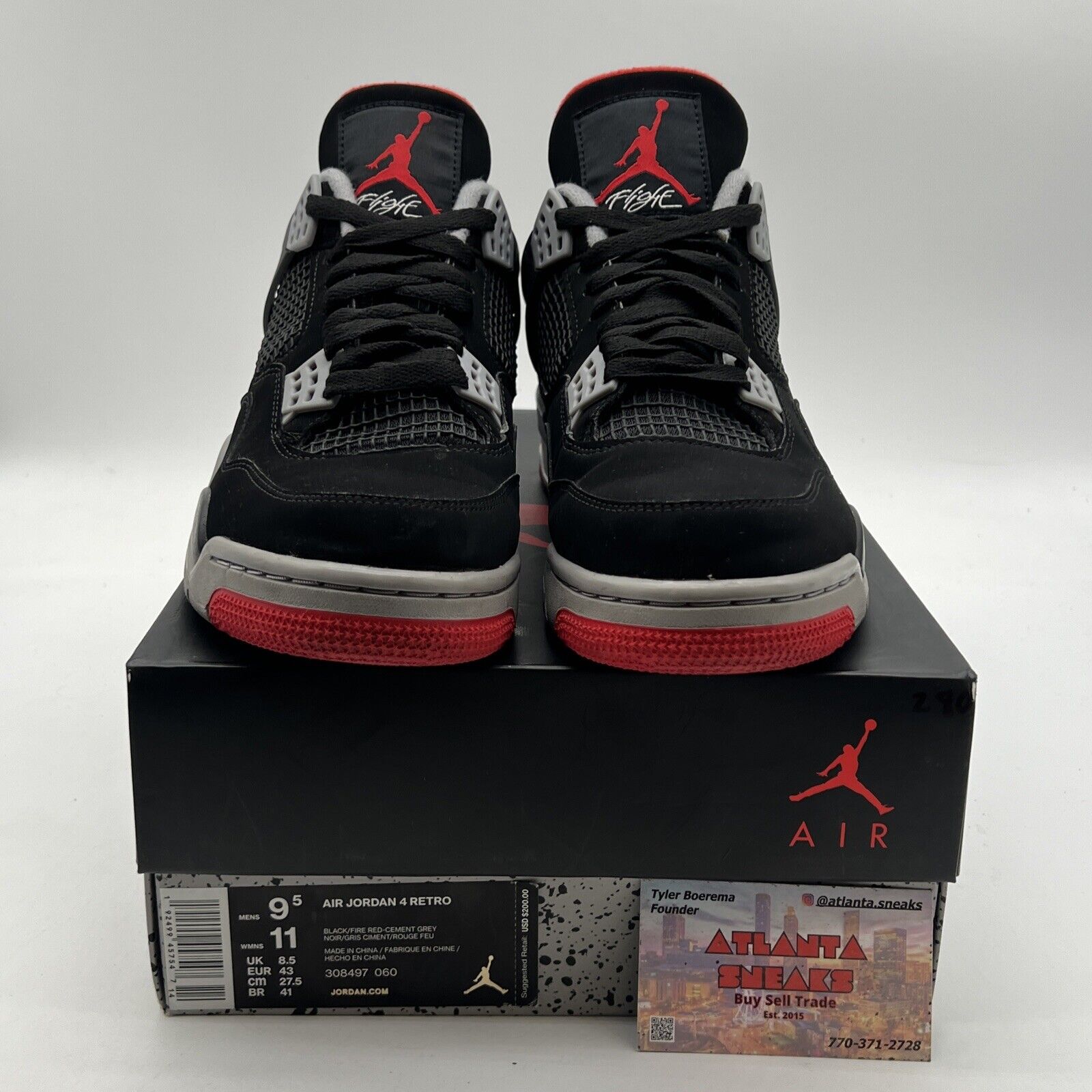 Size 9.5 - Air Jordan 4 Retro OG Mid Bred 2019 (308497-060)