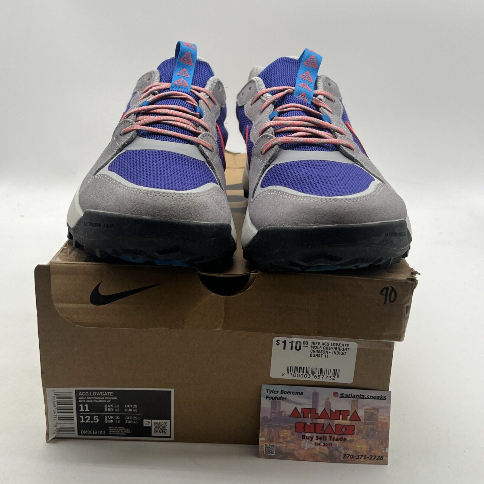 Size 11 - Nike ACG Lowcate "Wolf Grey and Bright Crimson” (DM8019-001)