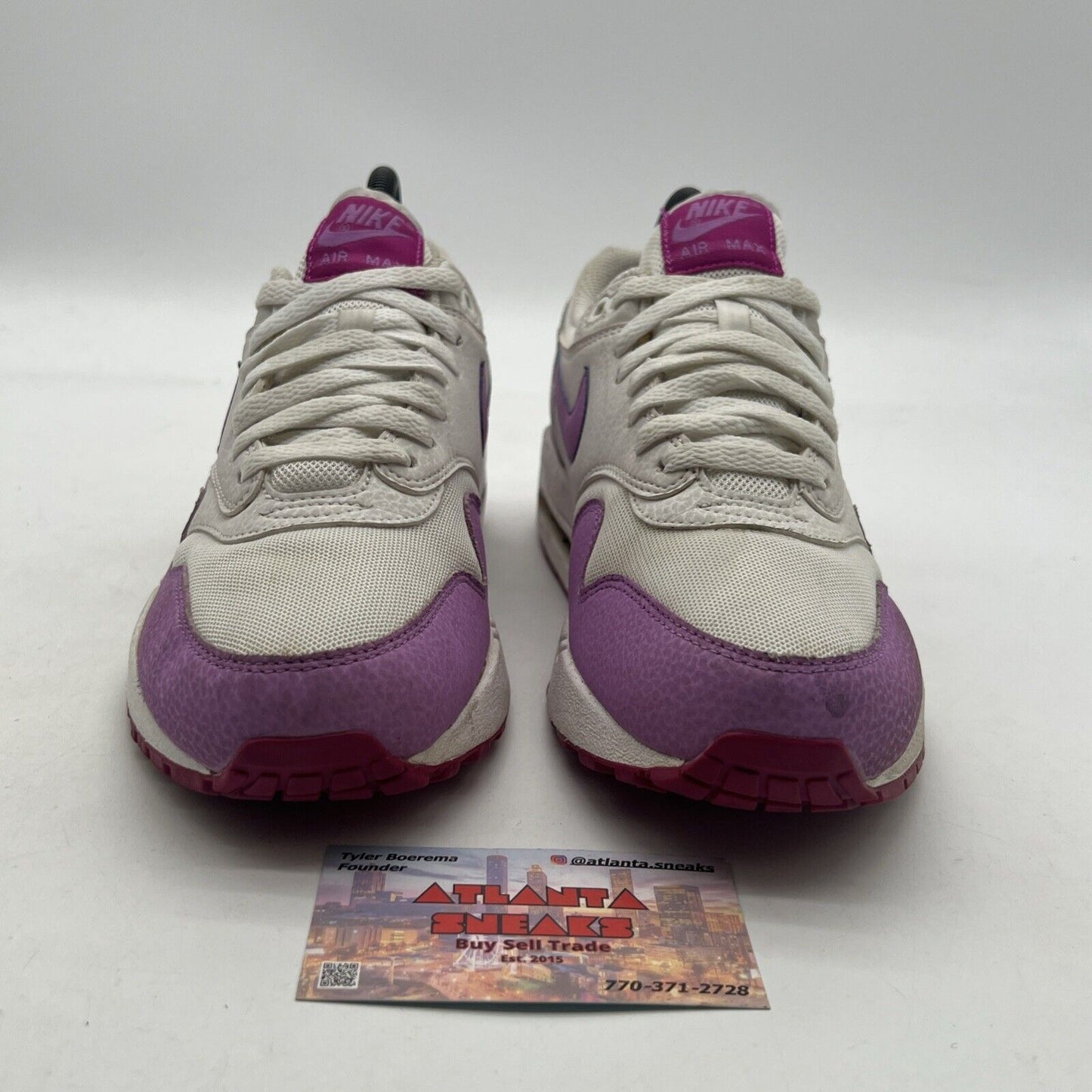 Size 8 - AIR MAX 1 WHITE FUCHSIA (599820-116)