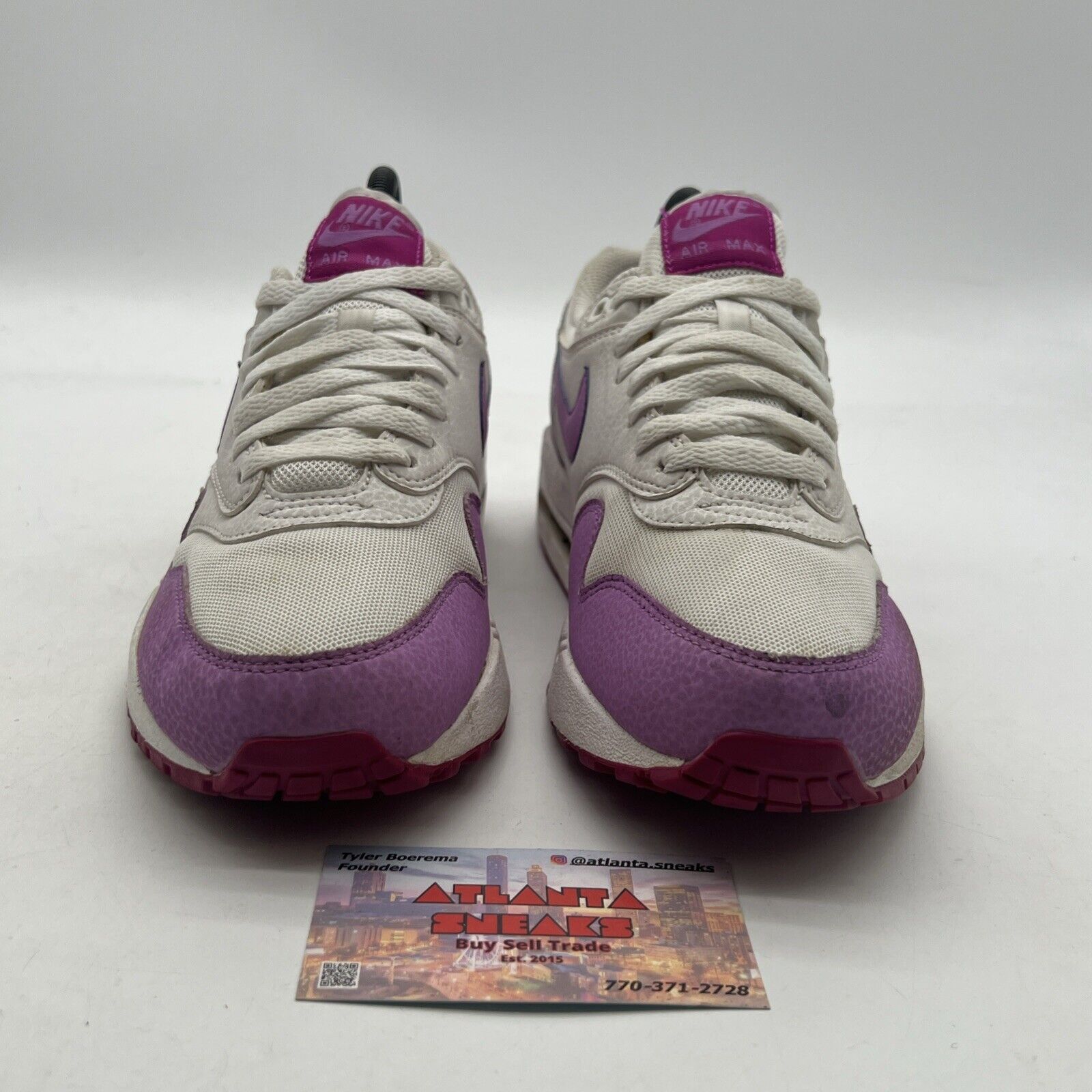 Size 8 - AIR MAX 1 WHITE FUCHSIA (599820-116)