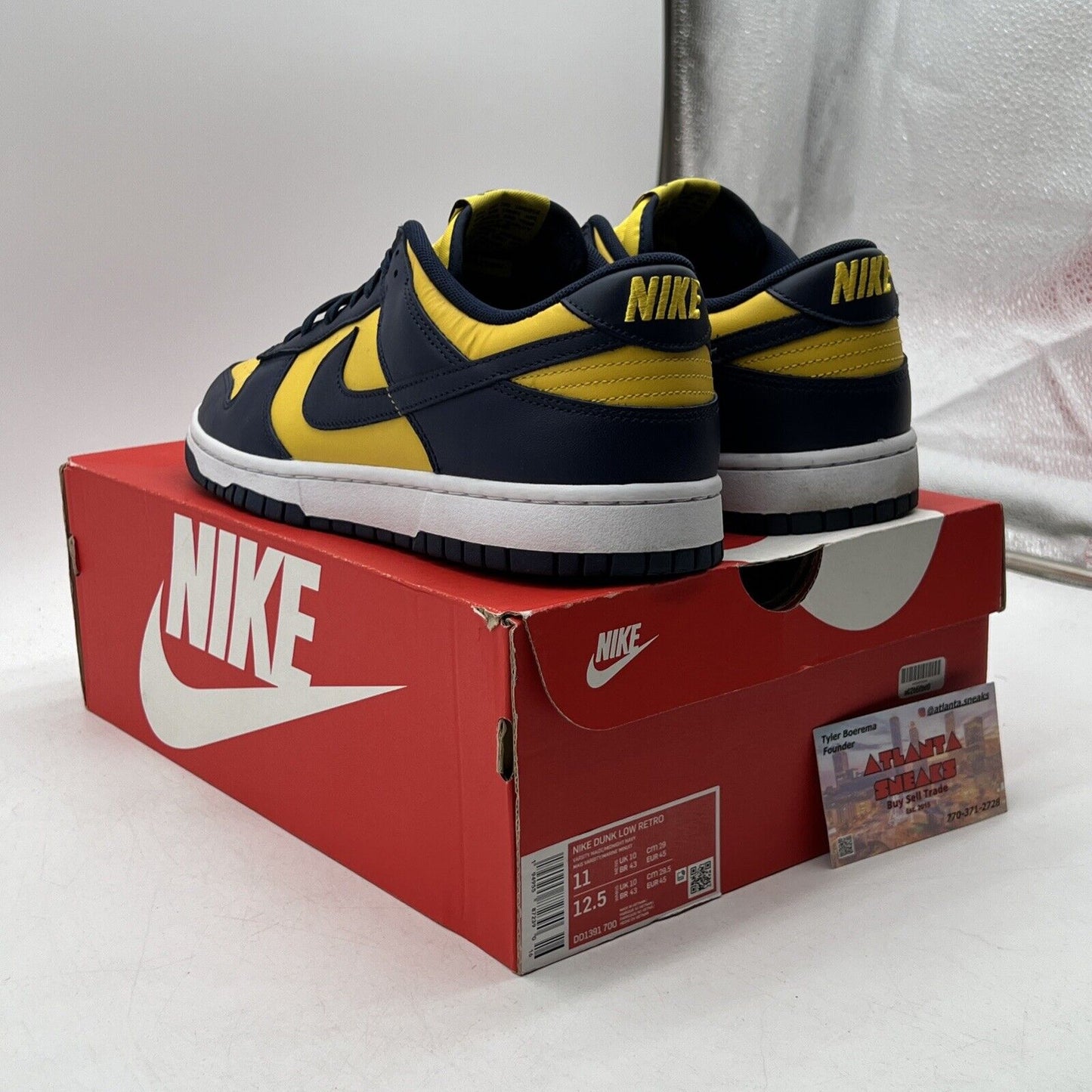 Size 11 - Nike Dunk Low Michigan 2021 Navy Yellow White Leather (DD1391-700)