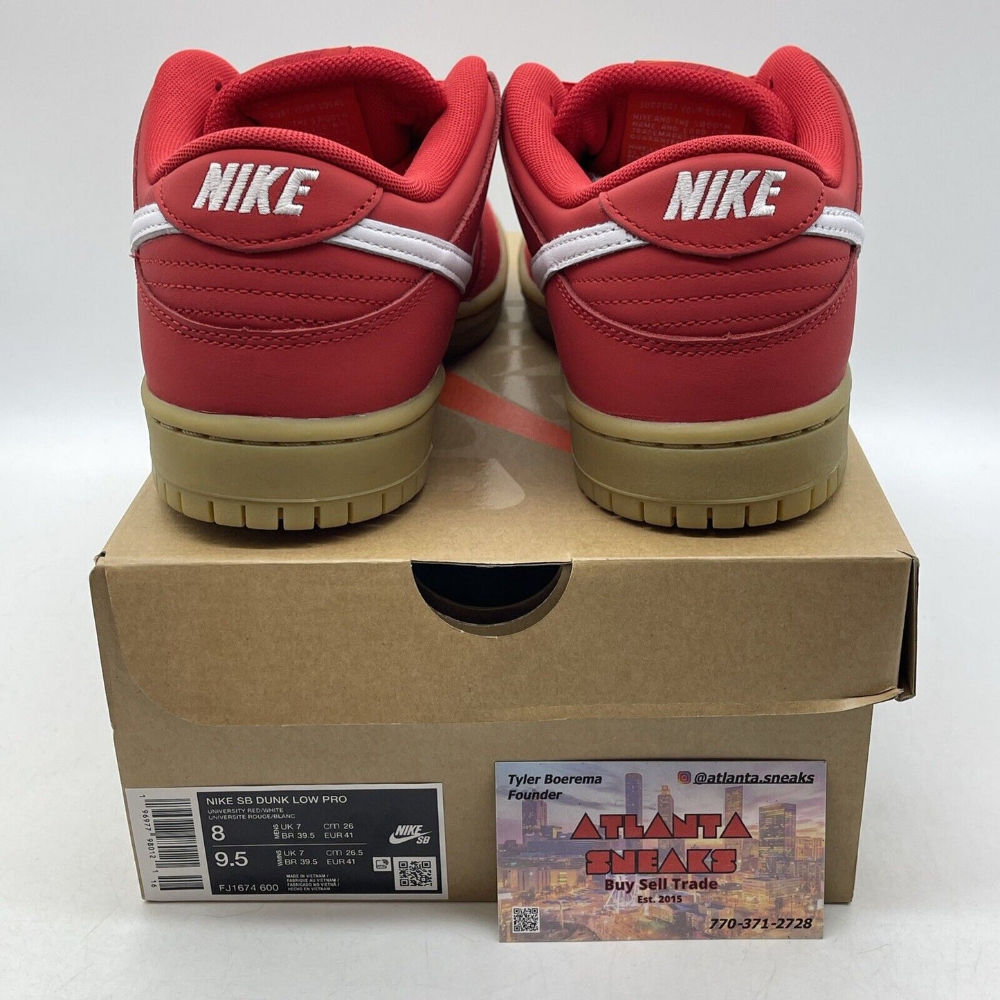 Size 8 - Nike SB Dunk Low Pro ISO Orange Label University Red Gum (FJ1674-600)