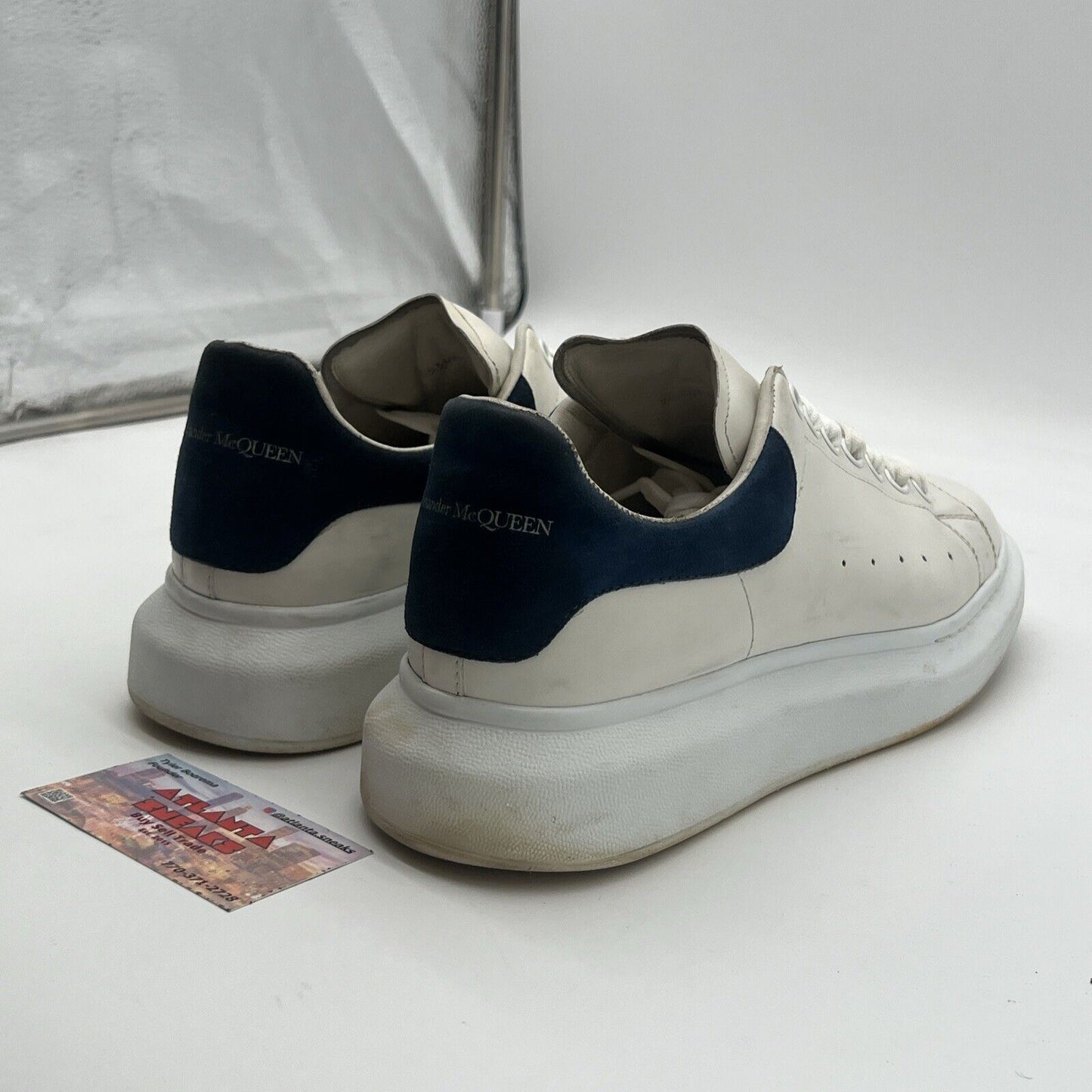 Size 10 - Alexander McQueen Oversized Sneakers White/ Paris Blue