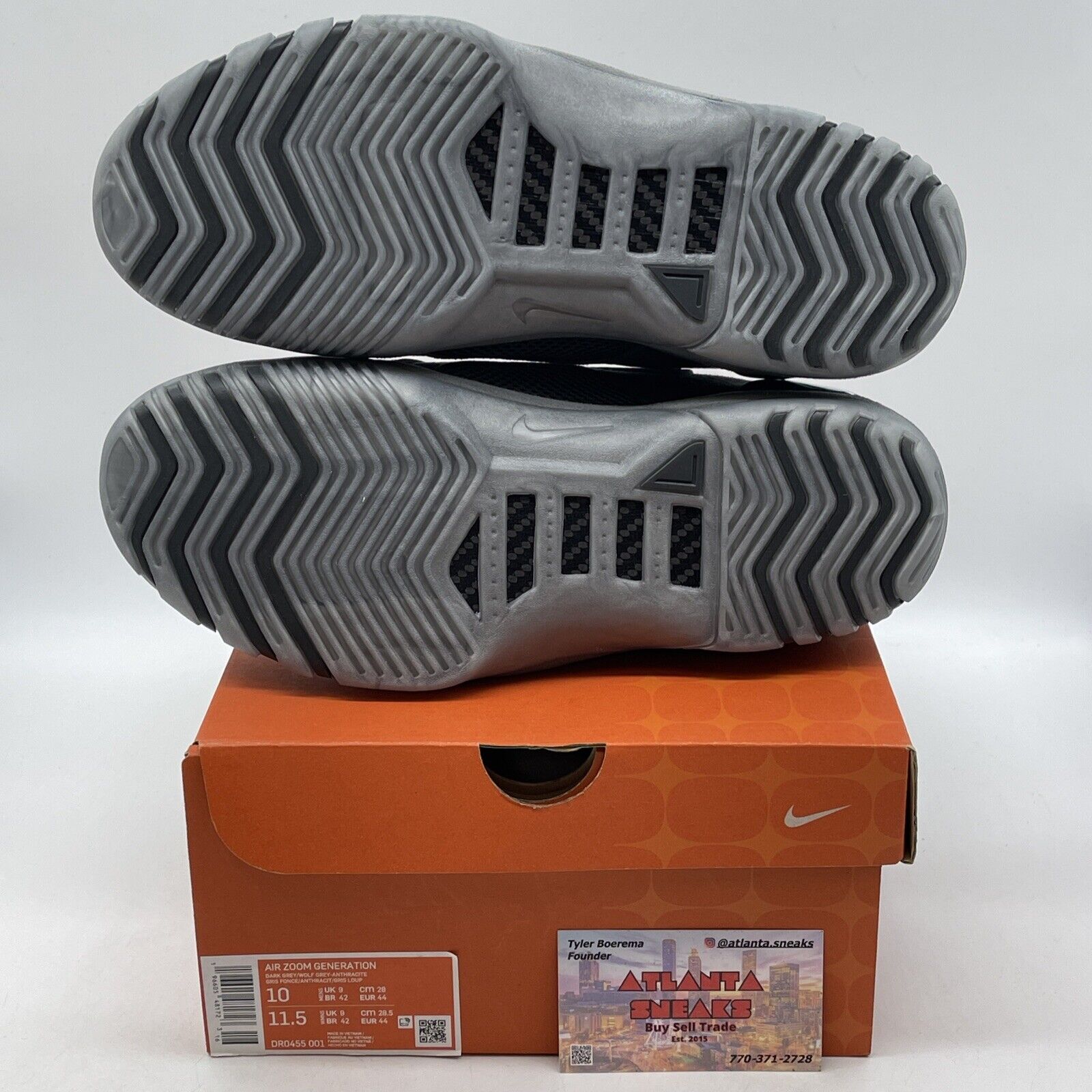Size 10 - Nike Air Zoom Generation Retro Dark Grey Black Suede (DR0455-001)