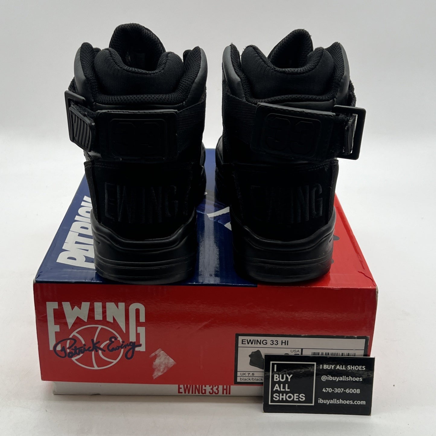 Size 8.5 - PATRICK EWING ATHLETICS 33 HI x ORION REBOUND Black/Black 1RBE001-001