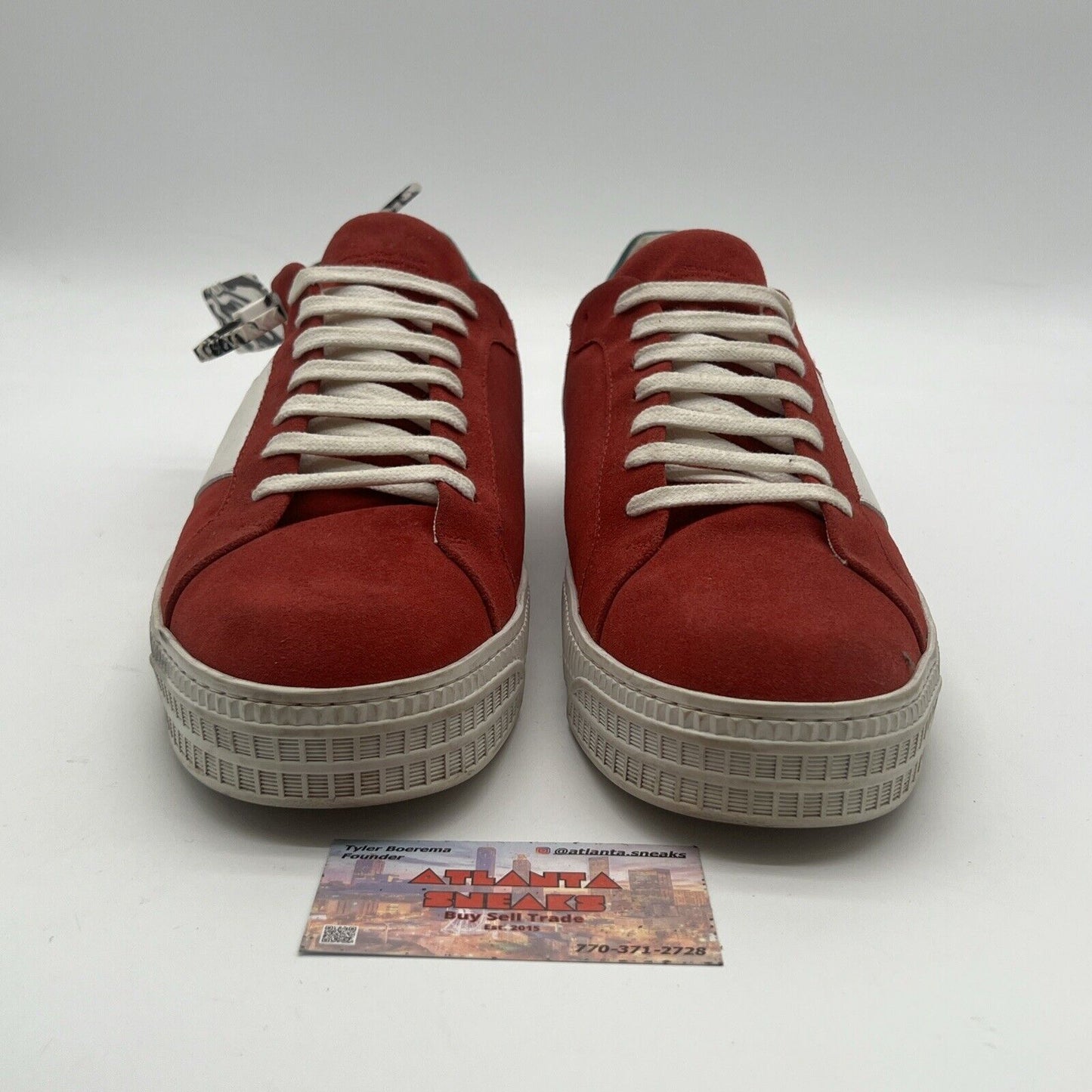 Size 12 - Off-White Arrow Leather/Canvas suede Sneakers Red