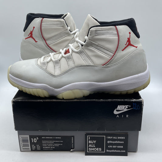 Size 10.5 - Air Jordan 11 Retro Platinum Tint Black Suede (378037-016)