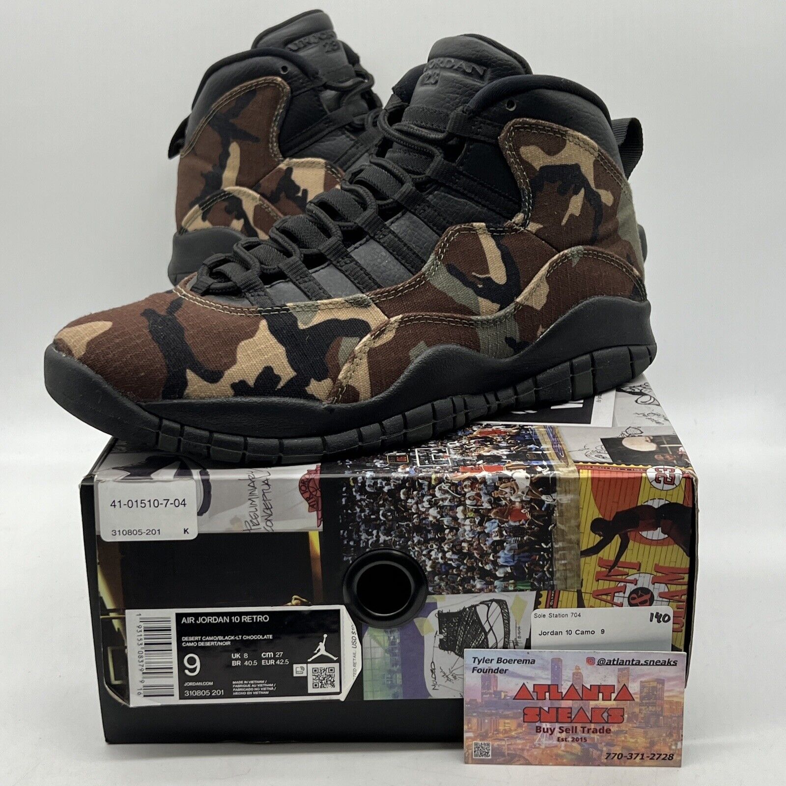 Size 9 - Air Jordan 10 Retro Woodland Camo Black Brown Green Tan (310805-201)