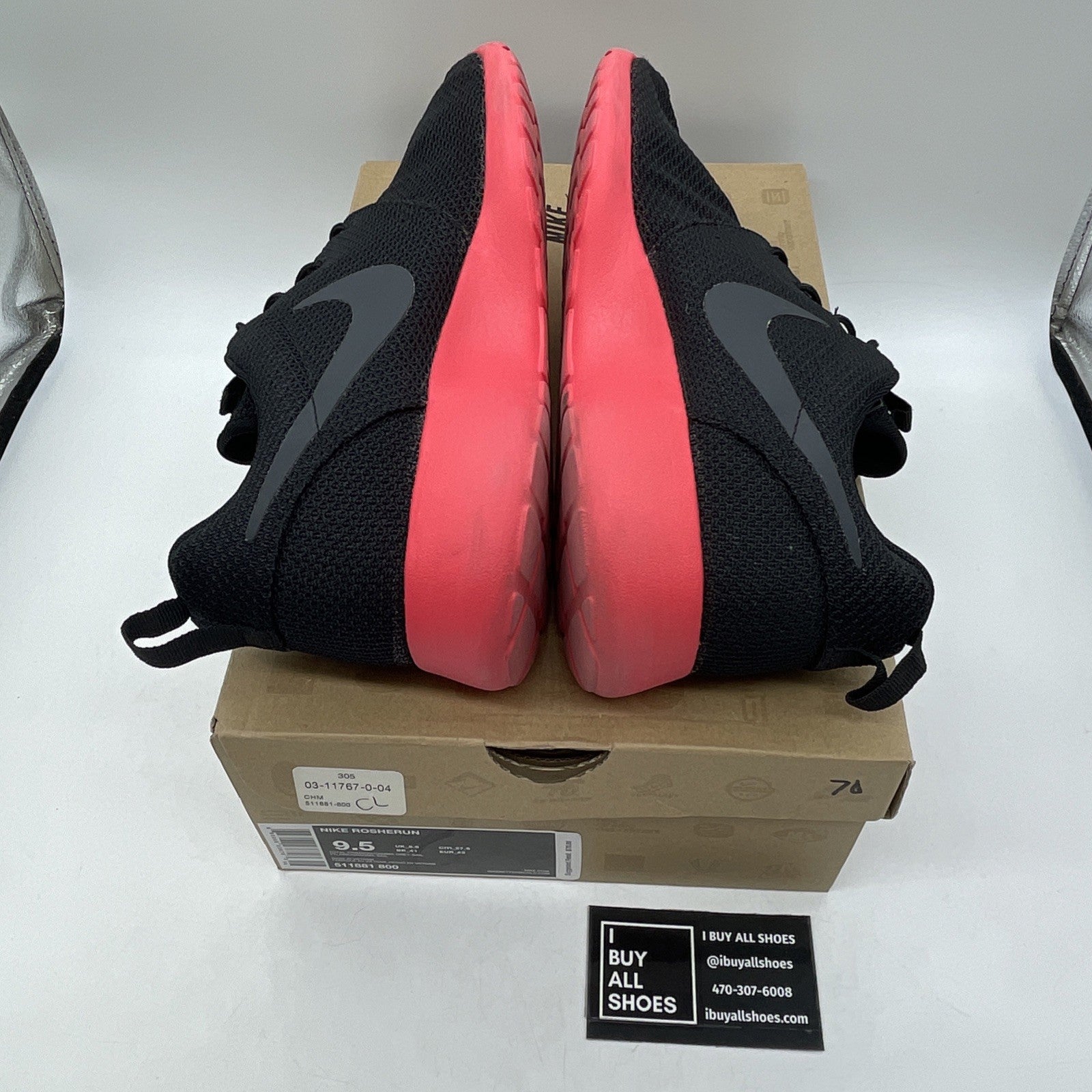 Size 9.5 - Nike Rosherun Total Crimson Black Suede Leather (511881-800)