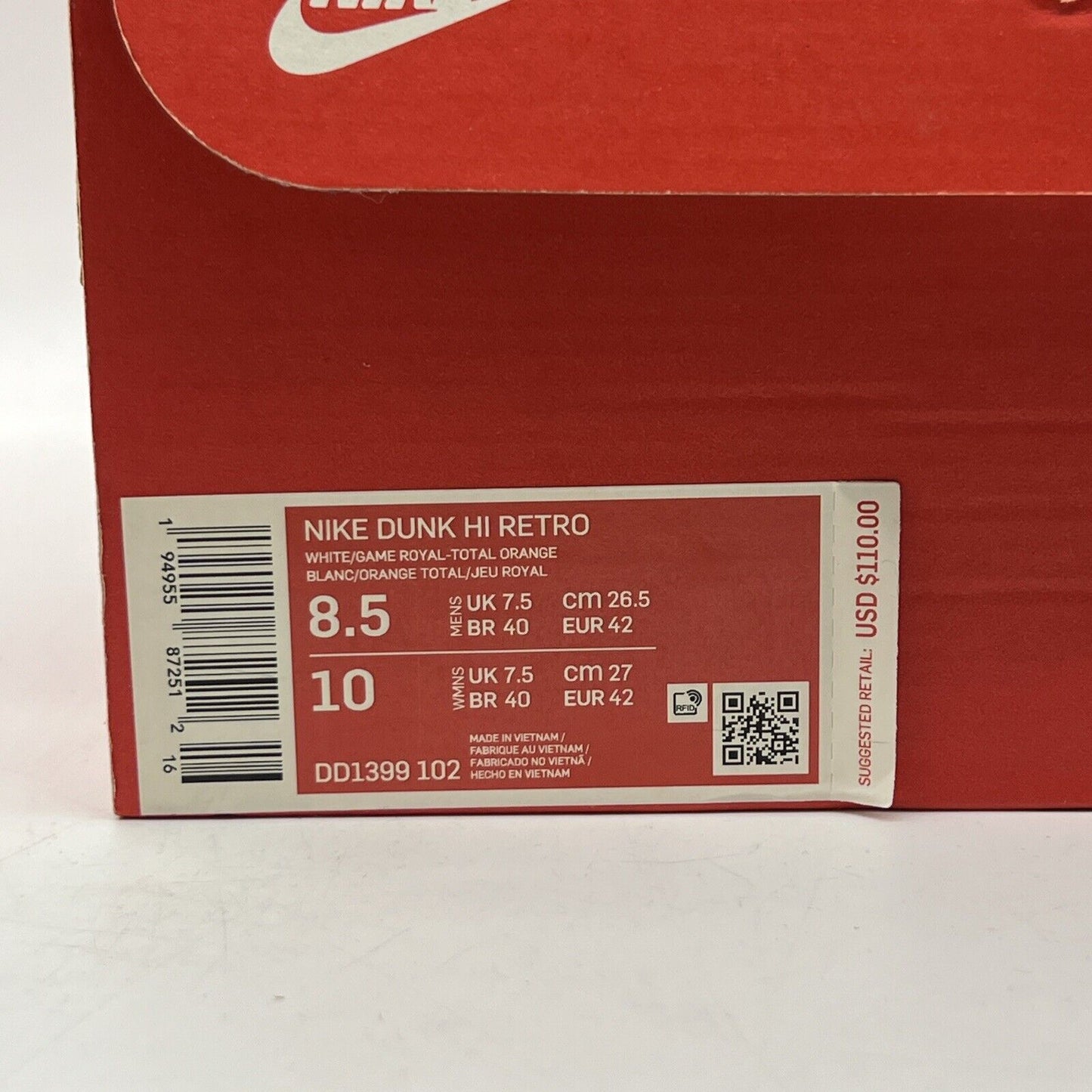 Size 8.5 - Nike Dunk 2021 High Kentucky What Blue Leather (DD1399-102)
