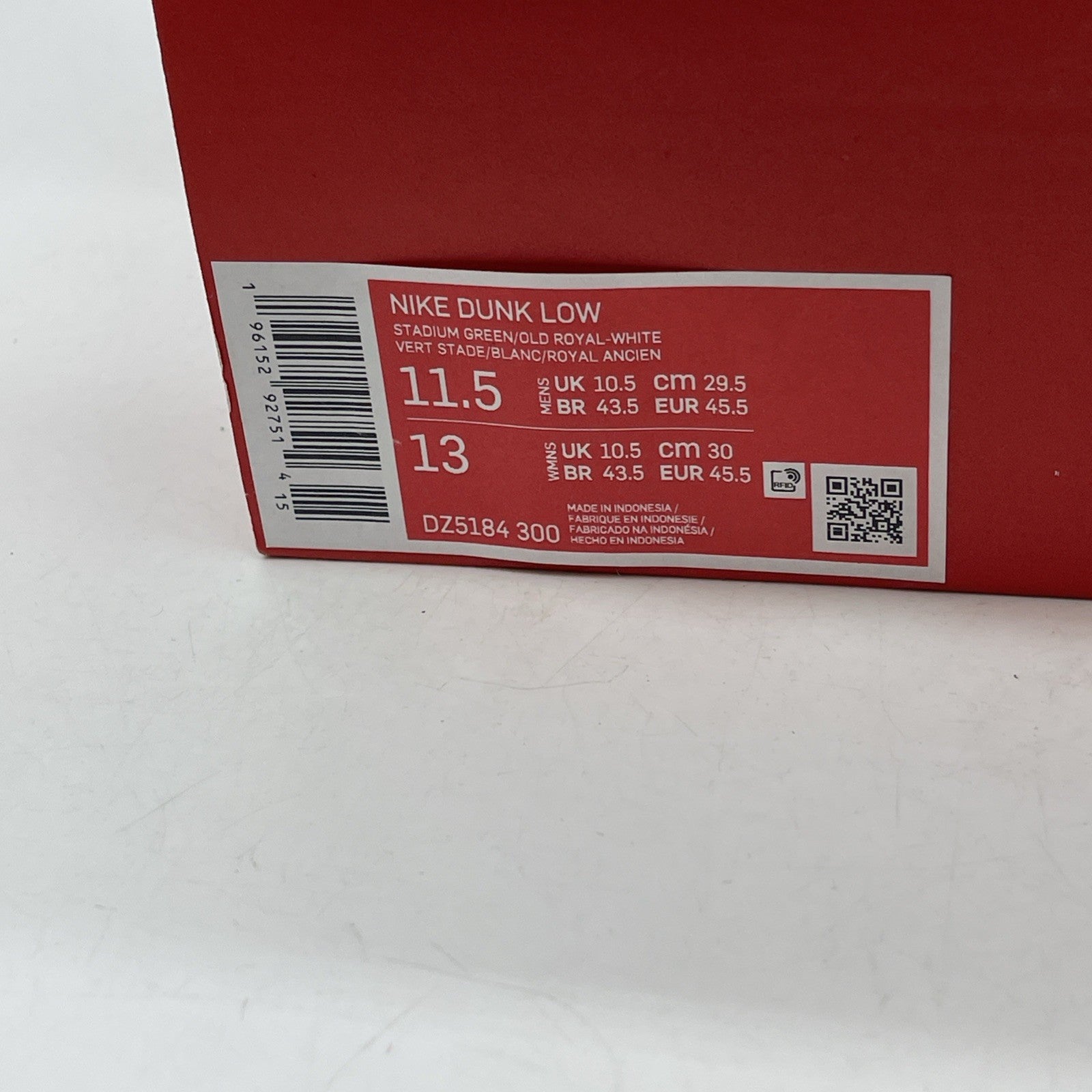 Size 11.5 - Nike Dunk Low Foam Finger Green Suede Lethe (DZ5184-300)