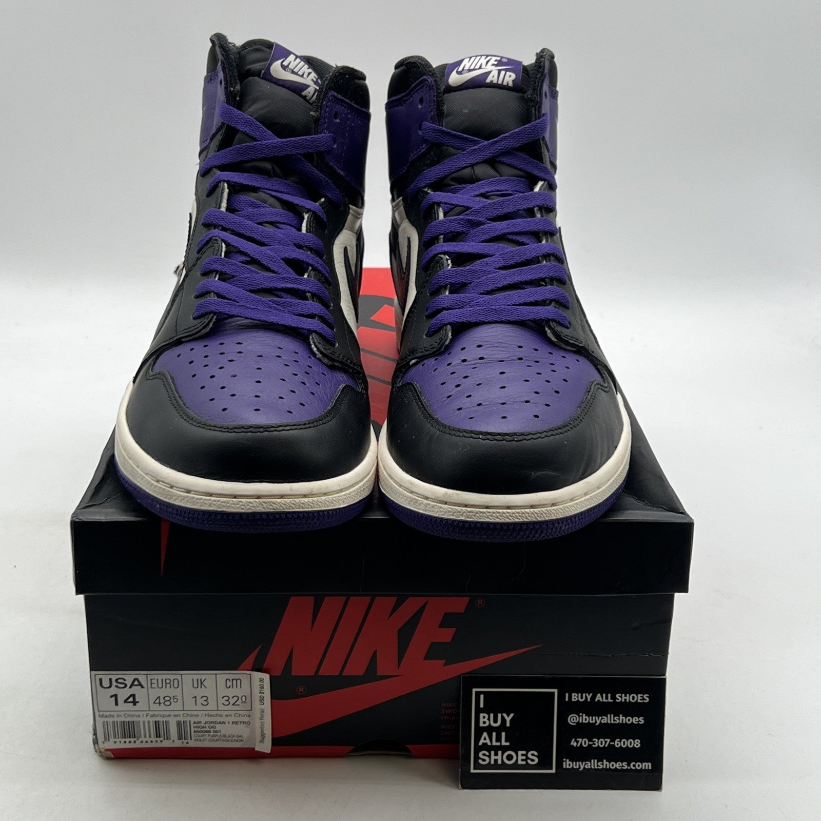 Size 14 - Air Jordan 1 Retro OG High Court Purple (555088-501)