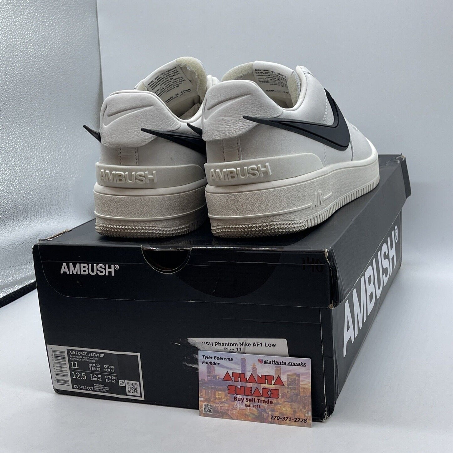 Size 11 - Nike Air Force 1 Low x AMBUSH Phantom Black White Leather (DV3464-002)