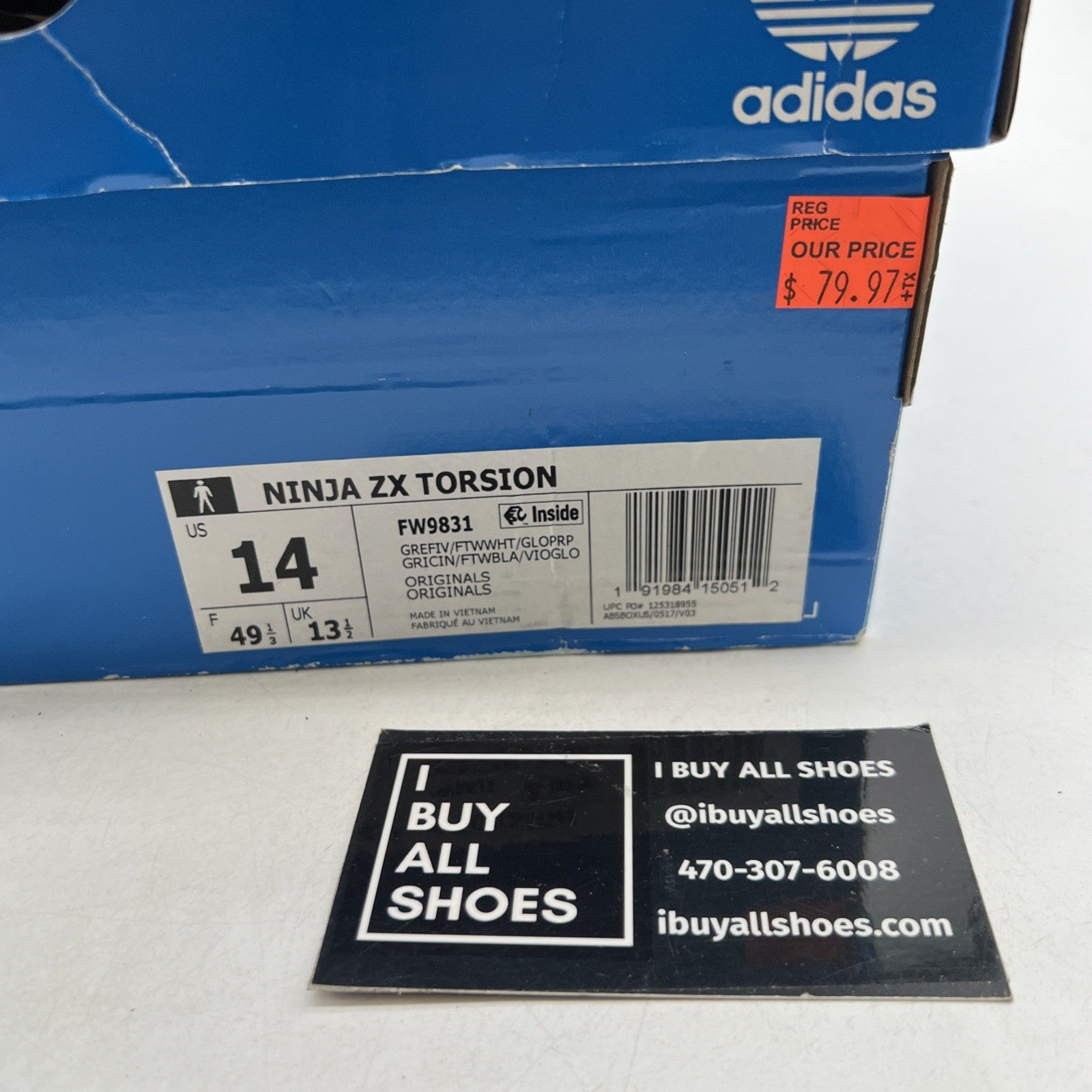 Size 14 - Adidas Ninja x ZX Torsion Time In - Glory Purple (FW9831)