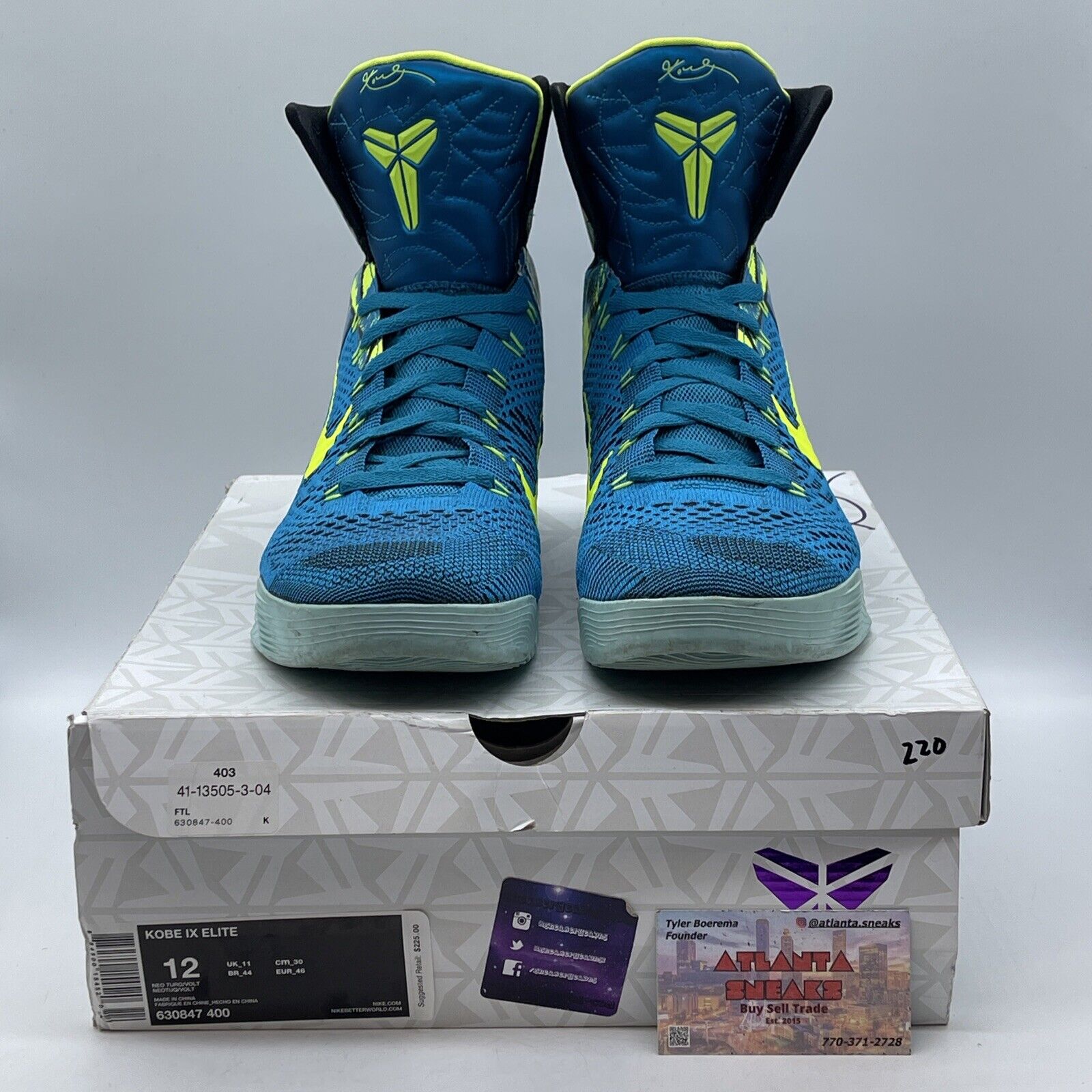 Size 12 - Nike Kobe 9 Elite Perspective Blue Yellow Black Suede (630847-400)