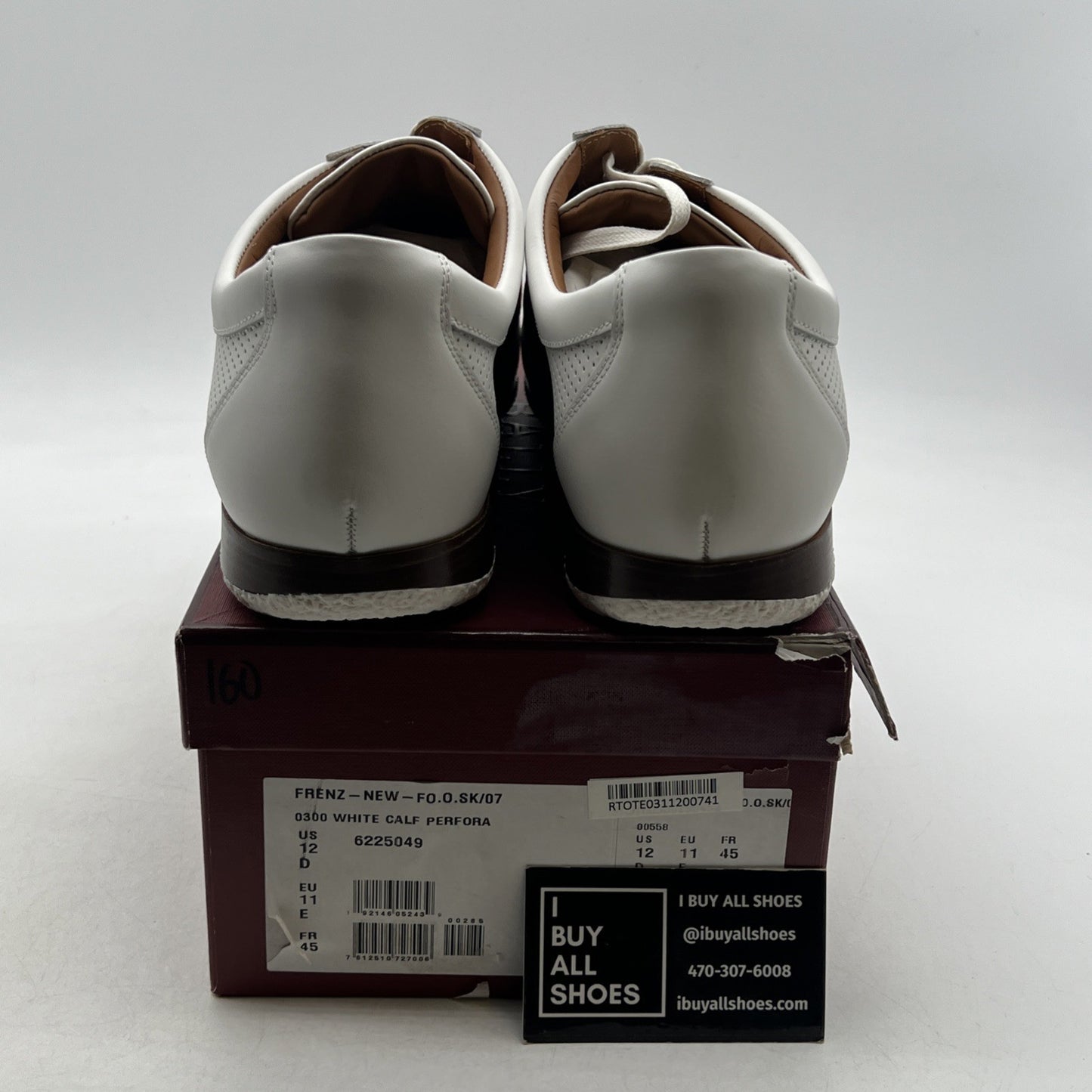 Size 12 - Bally Frenz Men's (6230488) White Leather Sneakers