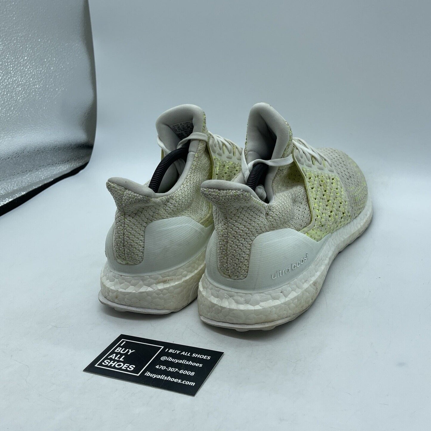 Size 12 - adidas UltraBoost Clima Solar Yellow White Suede Leather (AQ0481)