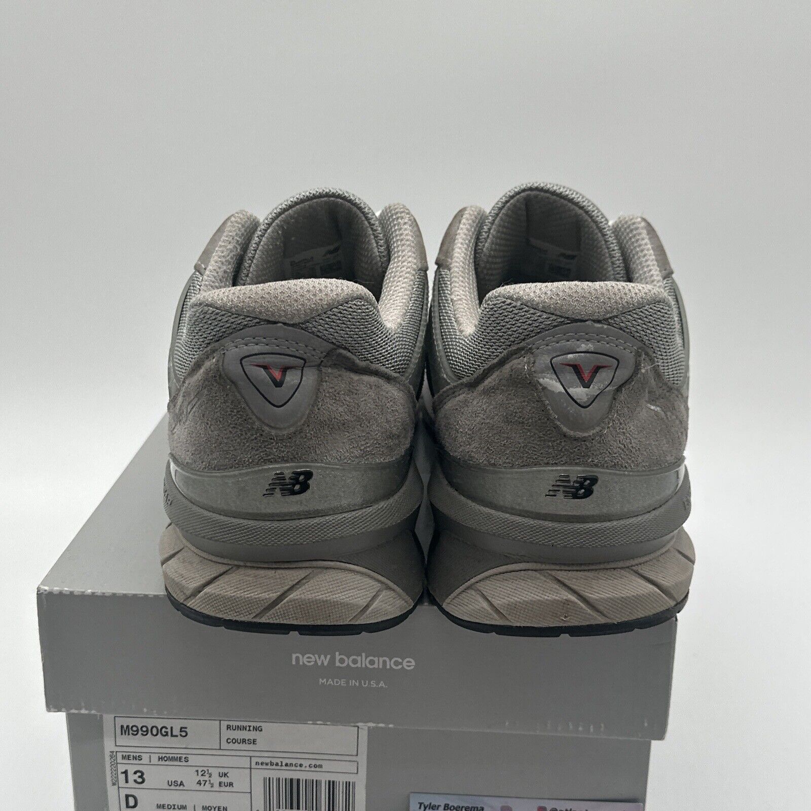 Size 13 - New Balance 990v5 Made in USA Low Castlerock Grey White Rare With Box