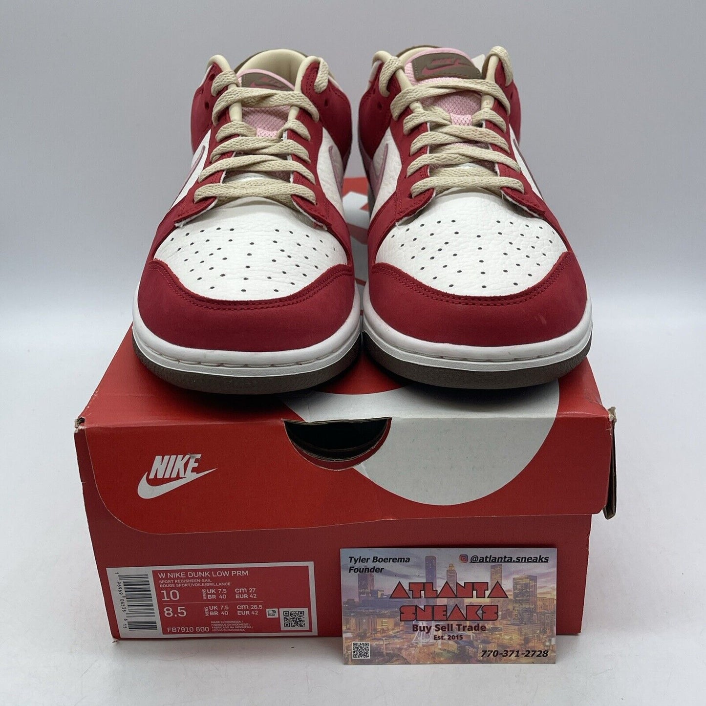 Size 10W - Nike Dunk Premium Low Bacon White Brown Suede Leather (FB7910-600)