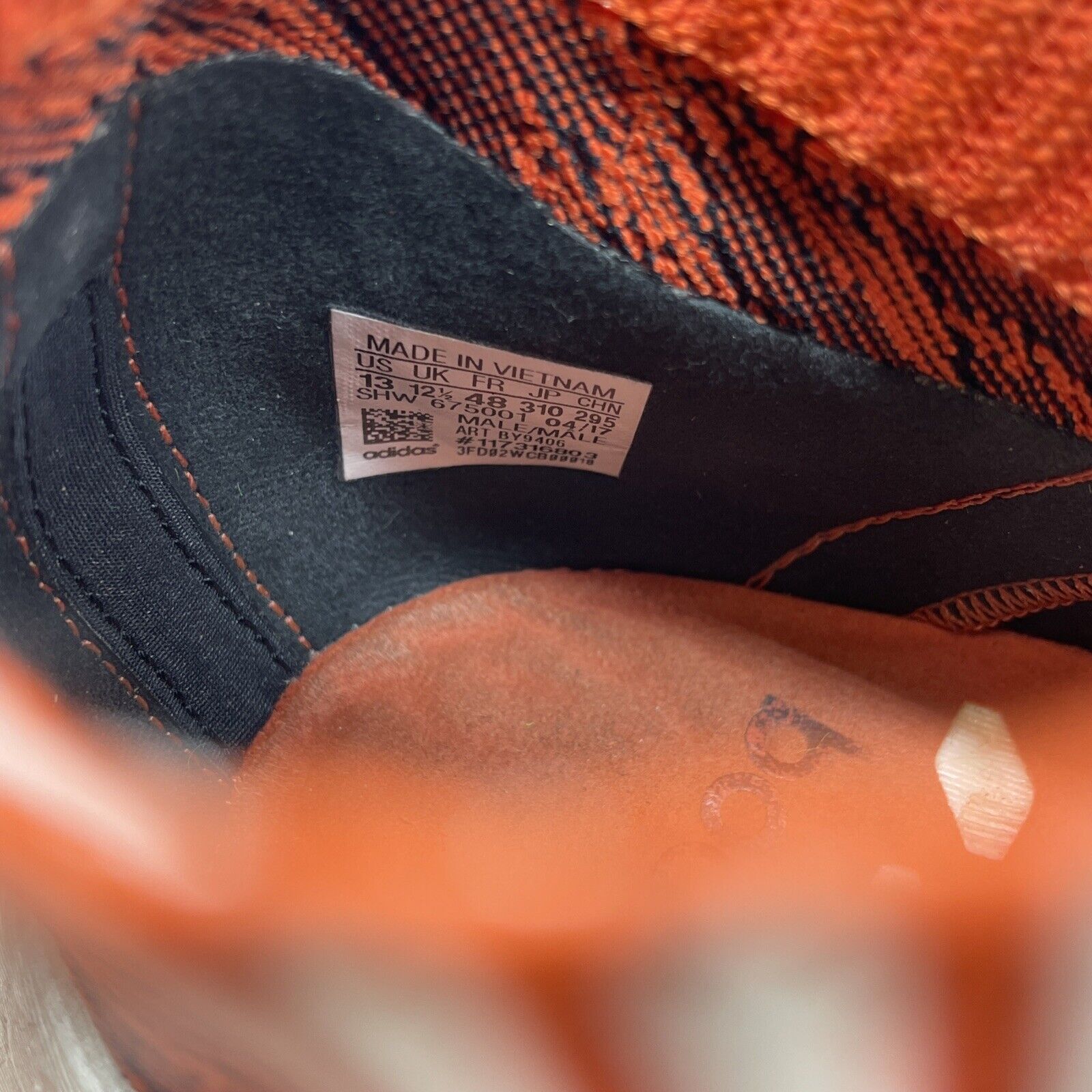 Size 13 - adidas NMD_CS2 Primeknit Red Glitch Orange Black Suede (BY9406)