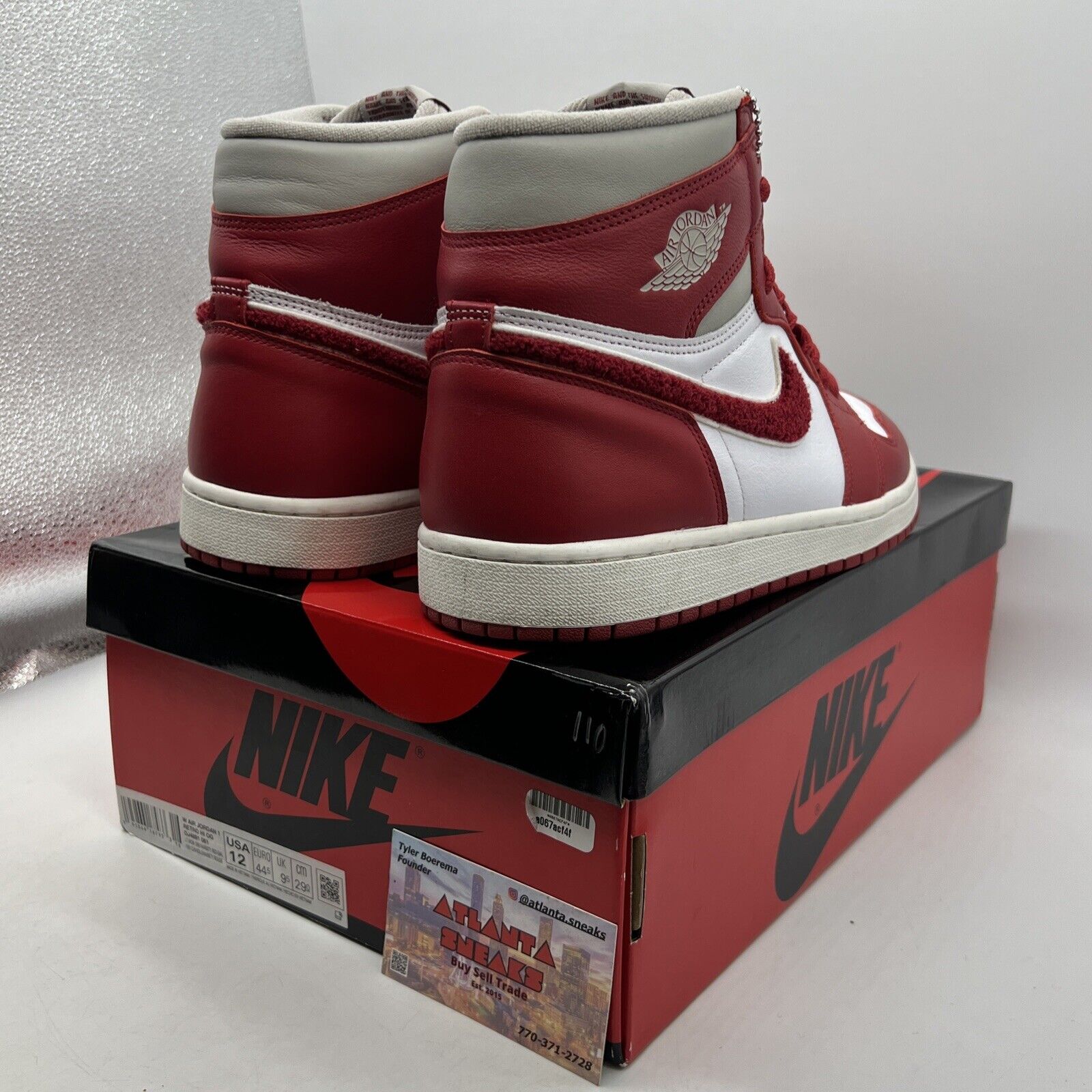 Size 12 - Air Jordan 1 OG High Newstalgia Chenille W White Leather (DJ4891-061)